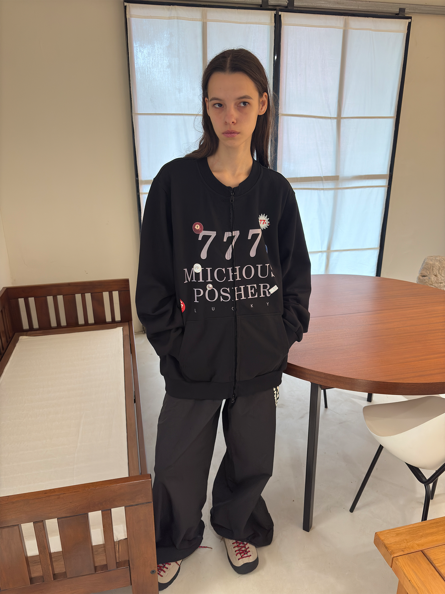 MIICHOUS Lucky 777 Graphic Zip Sweatshirt