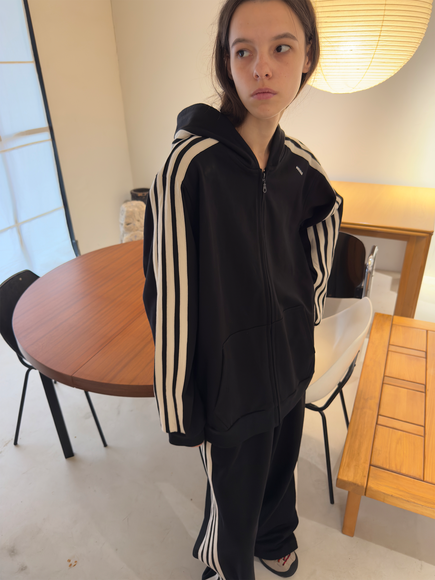 MIICHOUS Essential Stripe Zip-Up Hoodie