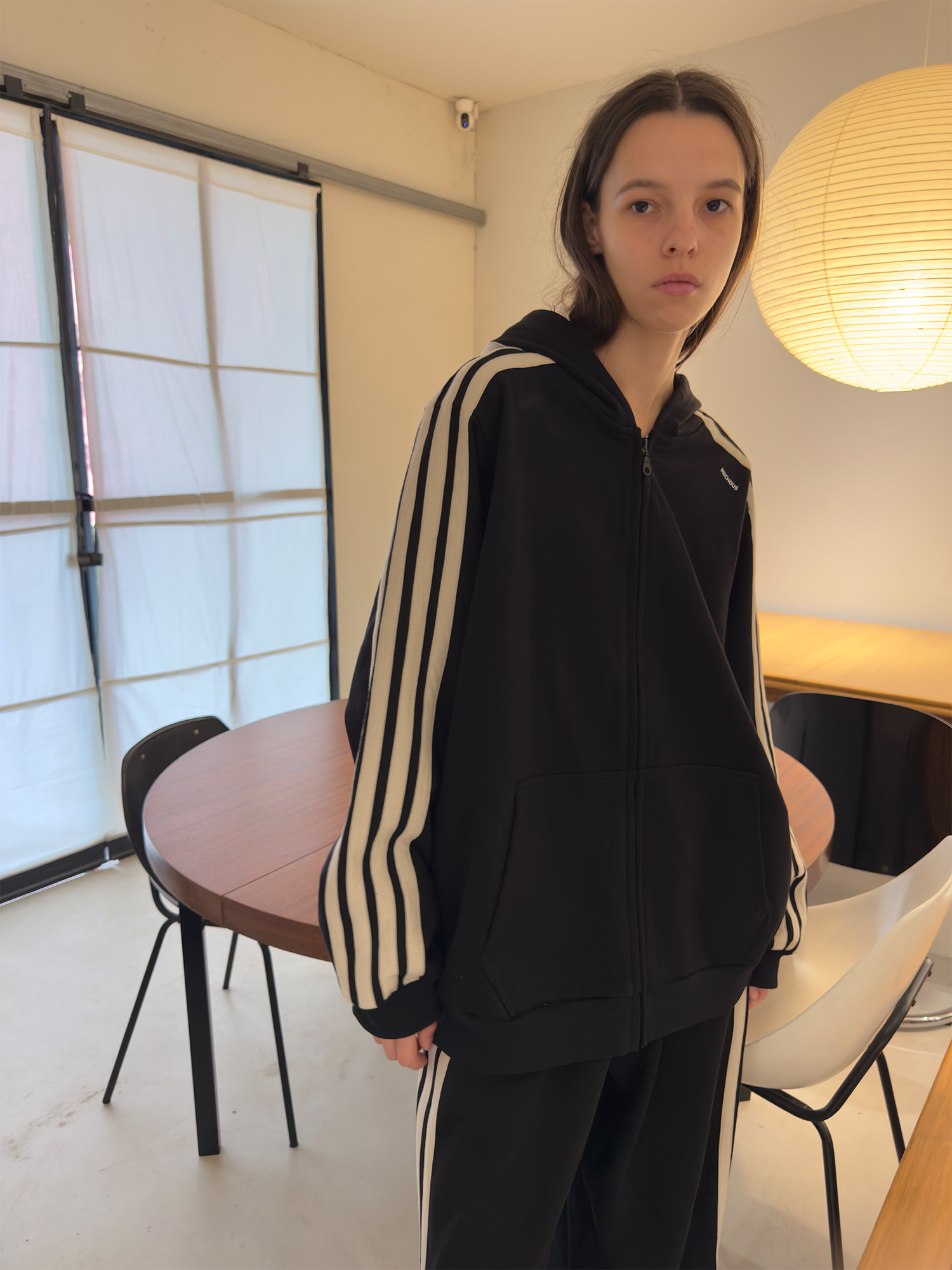 MIICHOUS Essential Stripe Zip-Up Hoodie