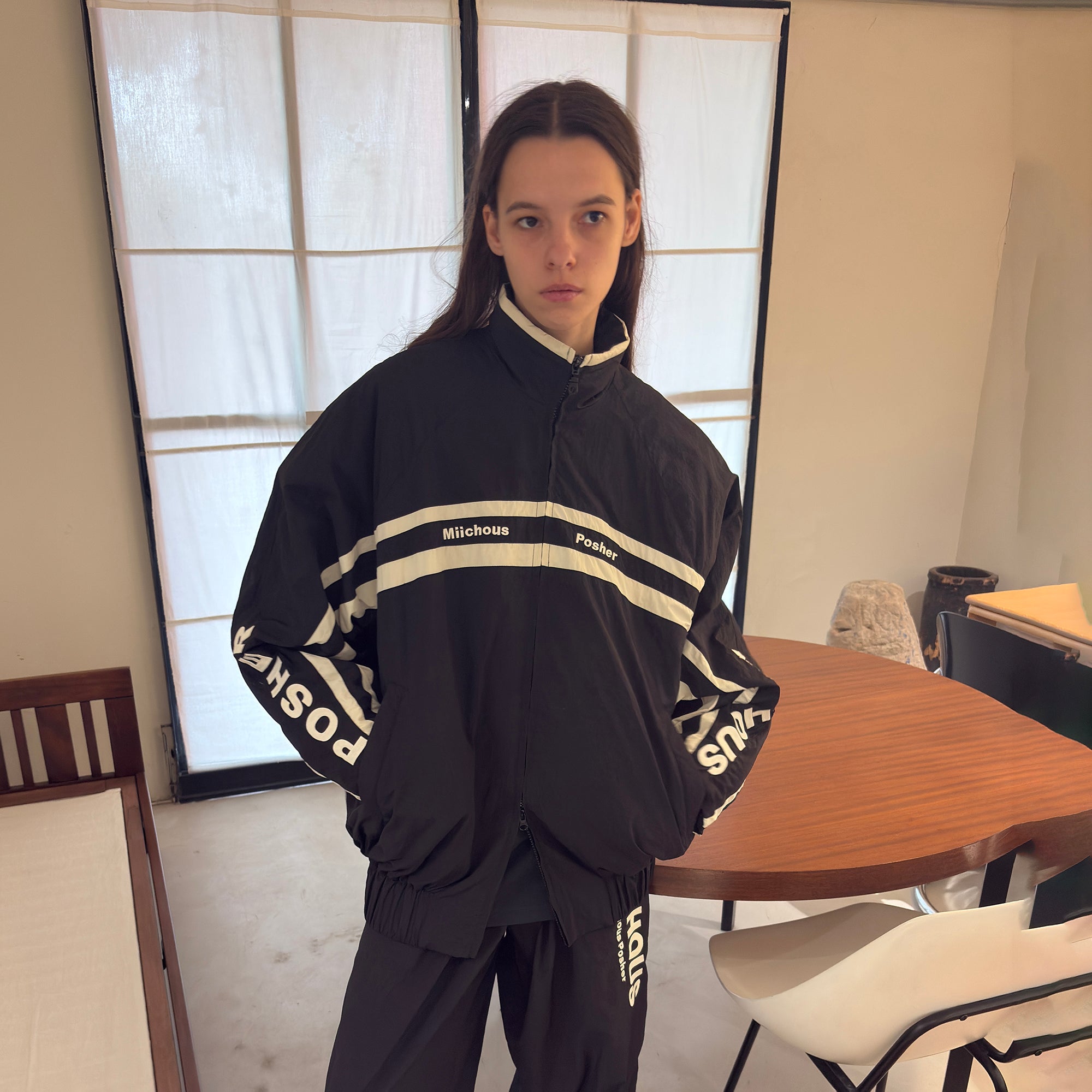 MIICHOUS Contrast Stripes Paneled Padded Jacket