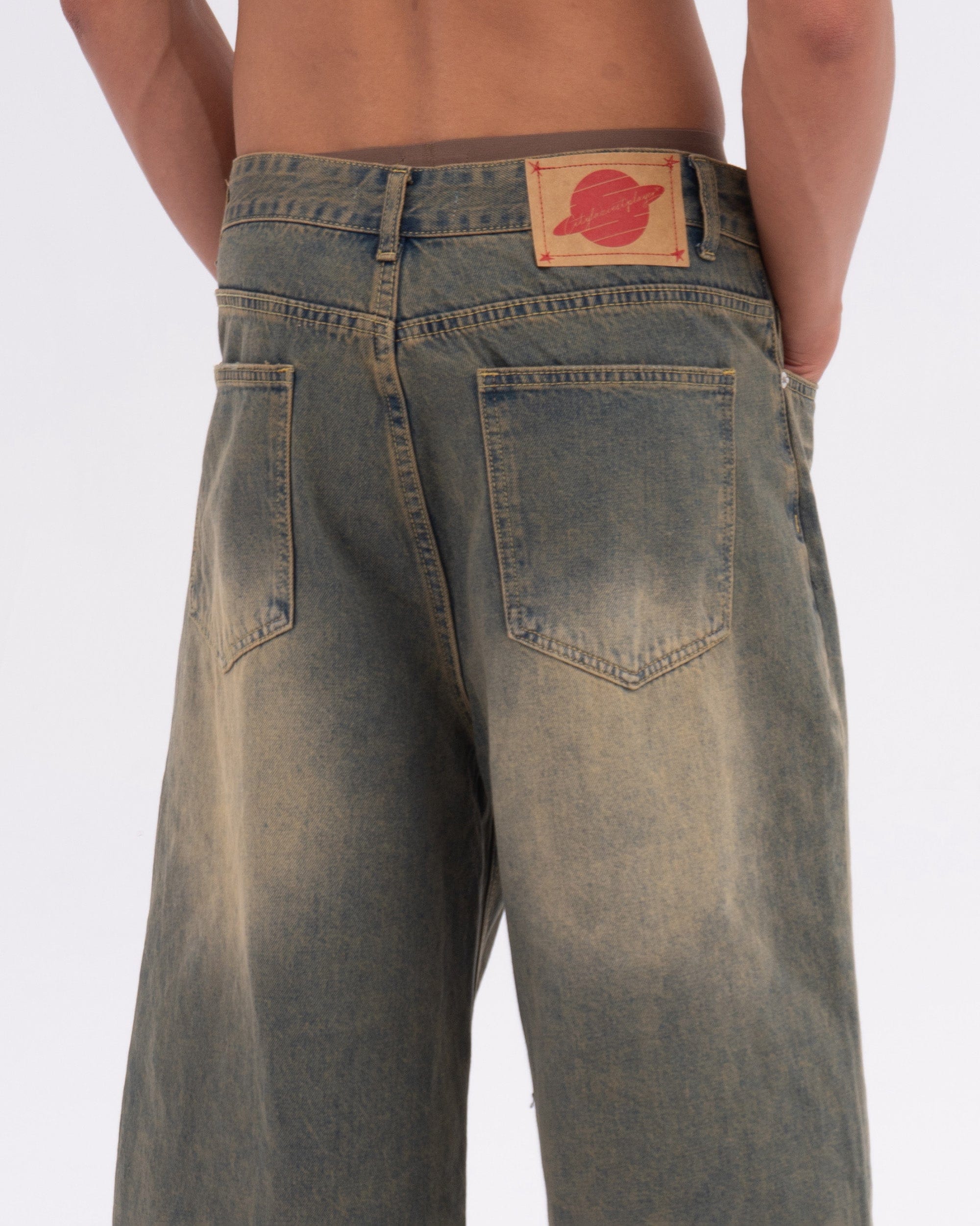 CLP Oversized Washed Denim Shorts, premium urban and streetwear designers apparel on PROJECTISR.com, CLP