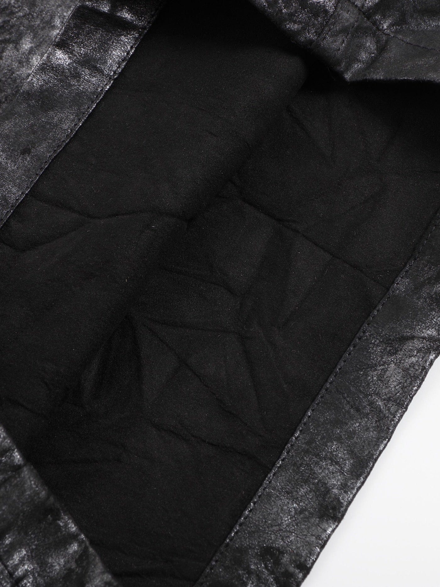 DND4DES Faux Leather Wrinkled Motorcycle Pants, premium urban and streetwear designers apparel on PROJECTISR.com, DND4DES