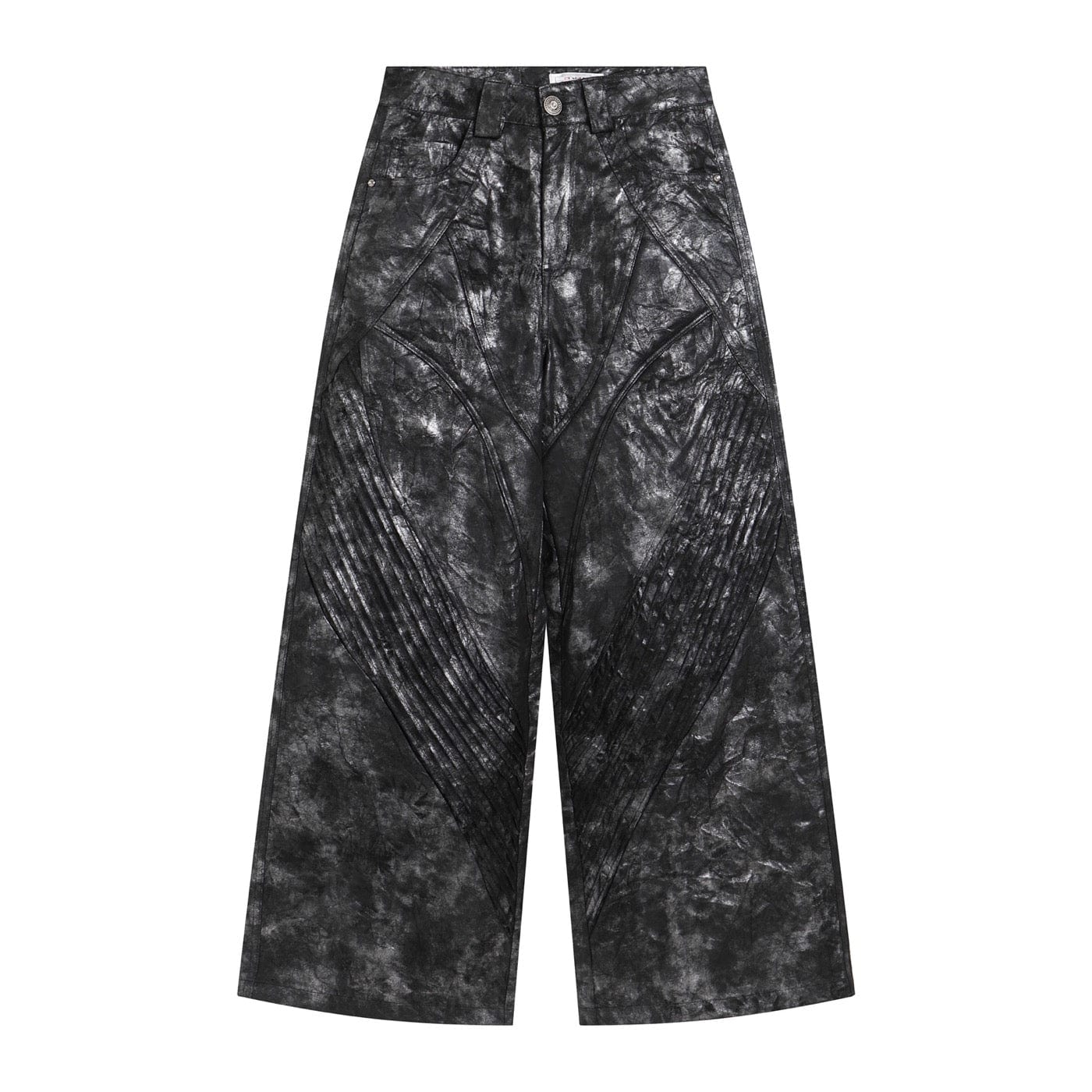 DND4DES Faux Leather Wrinkled Motorcycle Pants, premium urban and streetwear designers apparel on PROJECTISR.com, DND4DES