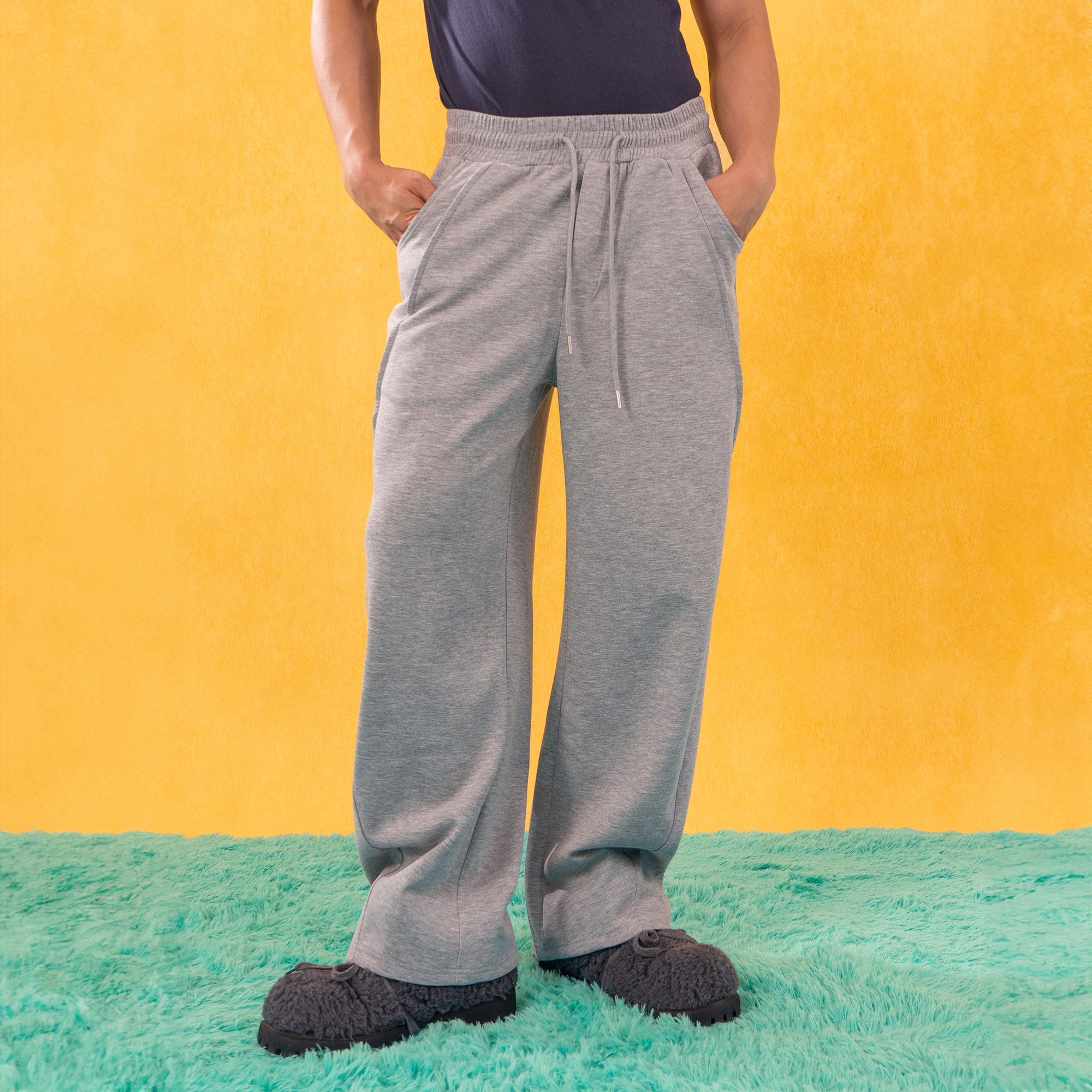CLP Slanted Spliced Drawstring Sweatpants