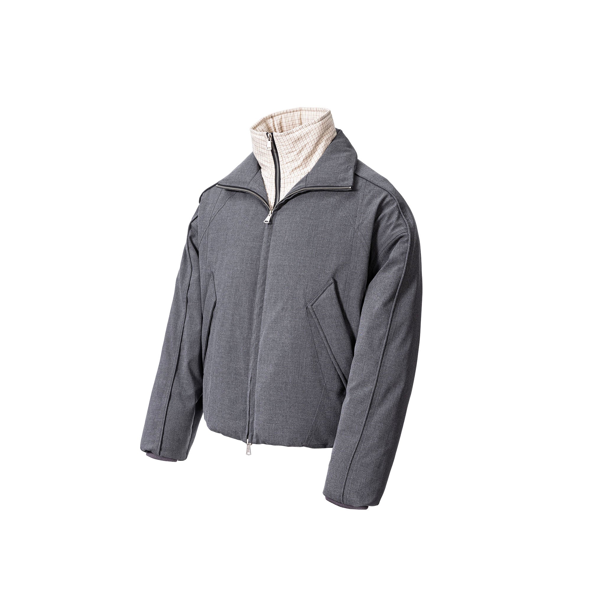 CATSSTAC Plaid Layered Down Jacket