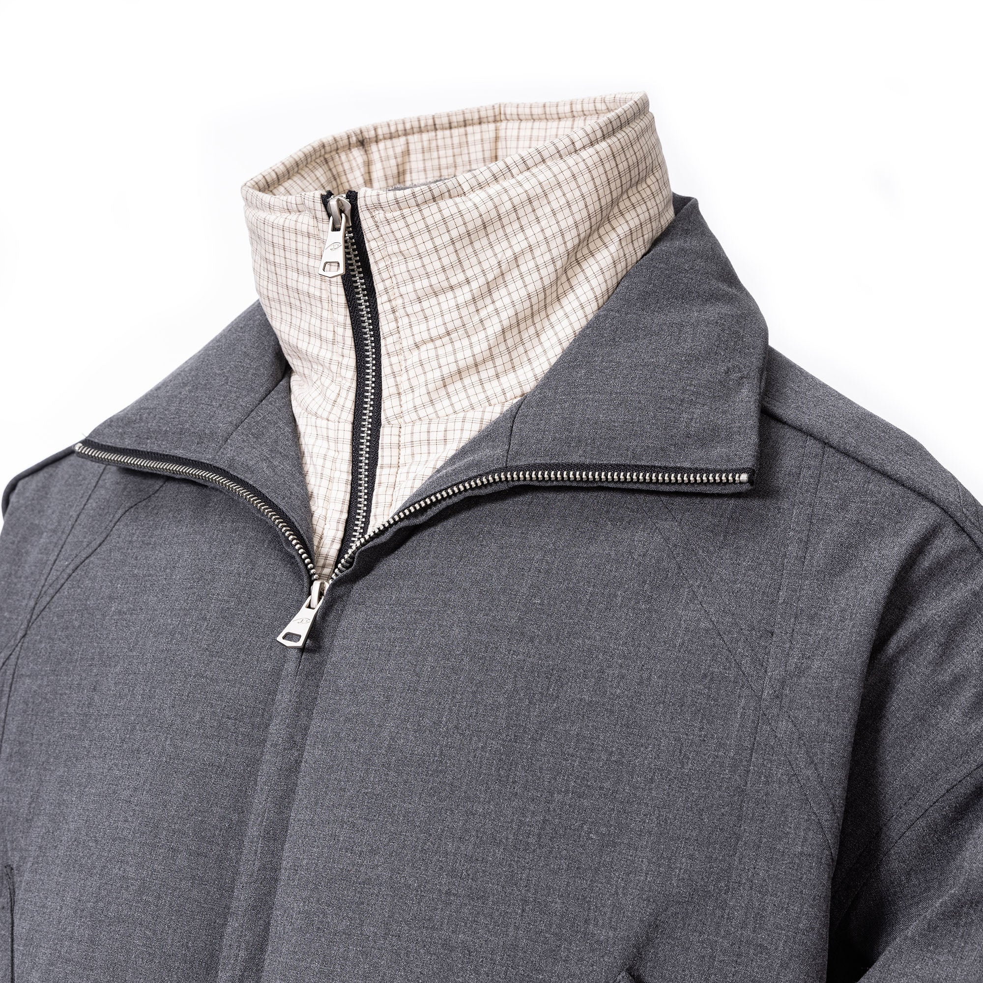 CATSSTAC Plaid Layered Down Jacket