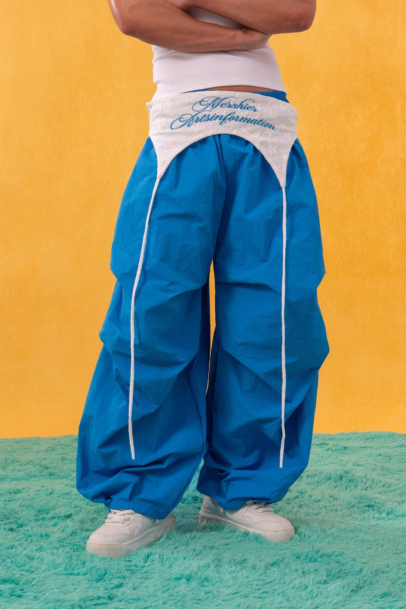CLP Layered Crinkled Waist-Panel Parachute Pants, premium urban and streetwear designers apparel on PROJECTISR.com, CLP