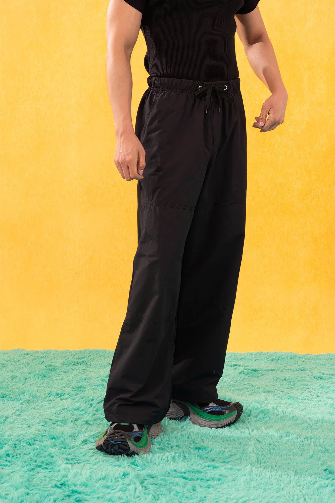 CLP Contrast Panel Drawstring Straight-Leg Pants, premium urban and streetwear designers apparel on PROJECTISR.com, CLP
