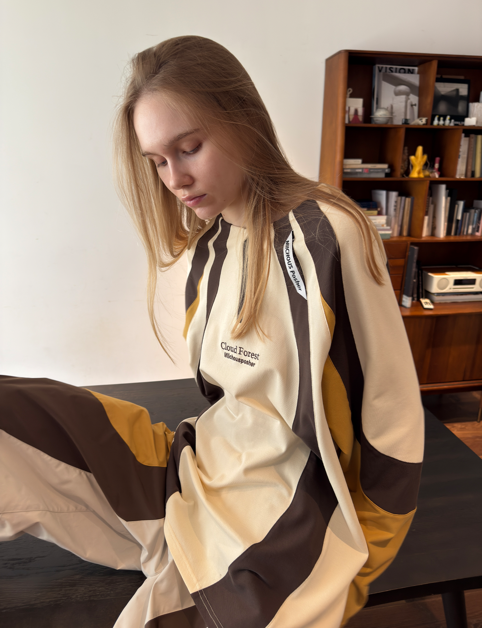 MIICHOUS Contrast Panel UV-Protection Long-Sleeve Tee