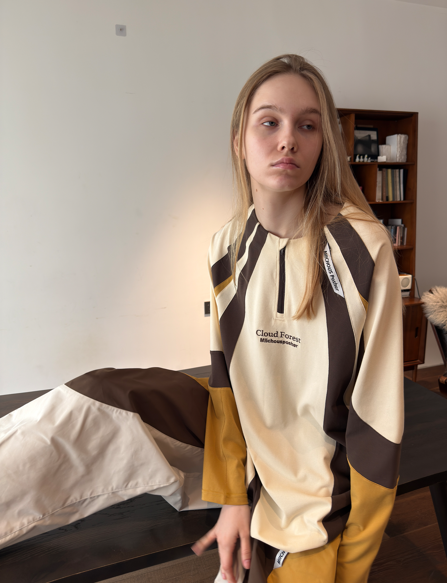 MIICHOUS Contrast Panel UV-Protection Long-Sleeve Tee