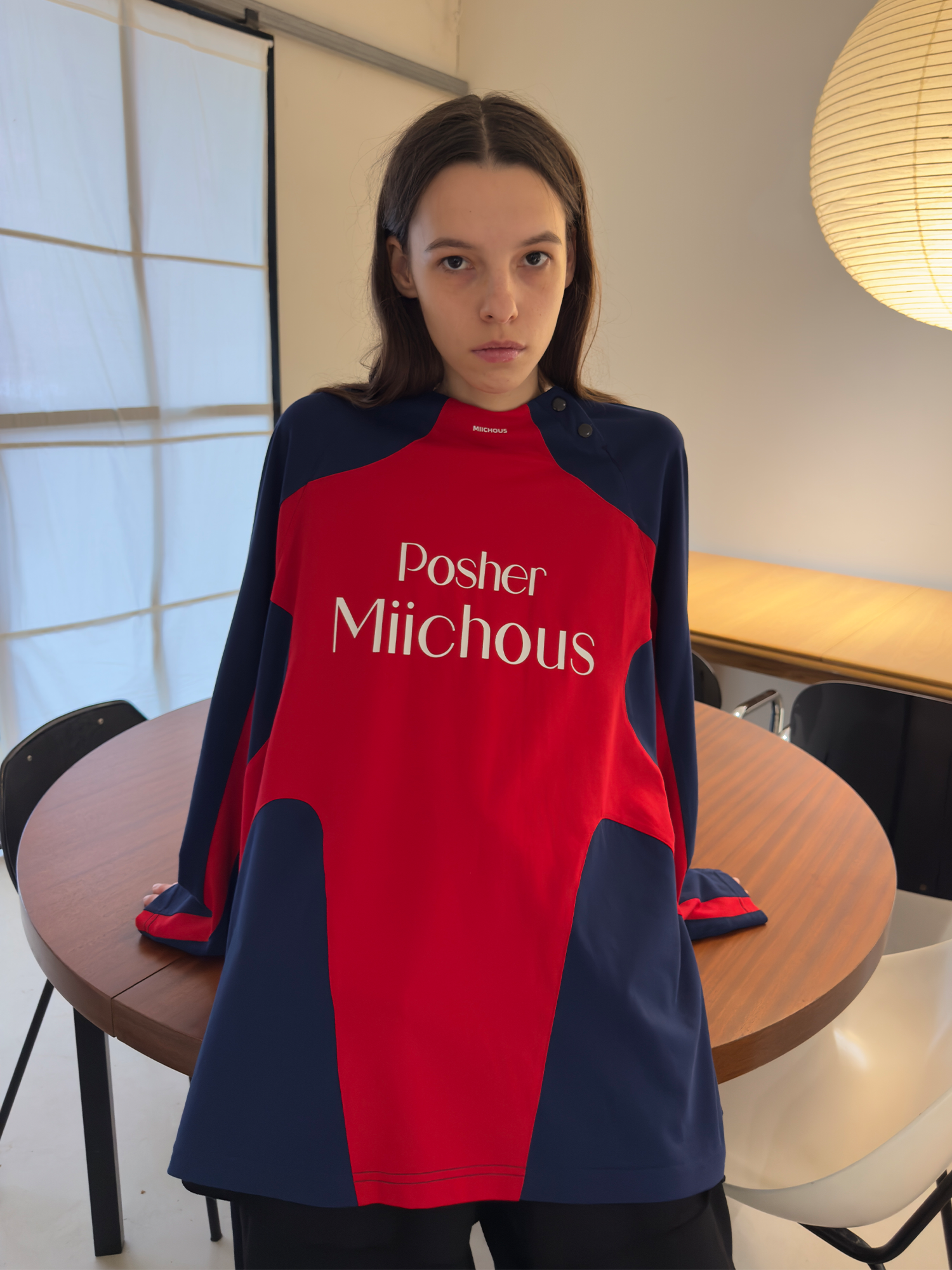 MIICHOUS Contrast Raglan Graphic Long-Sleeve Tee