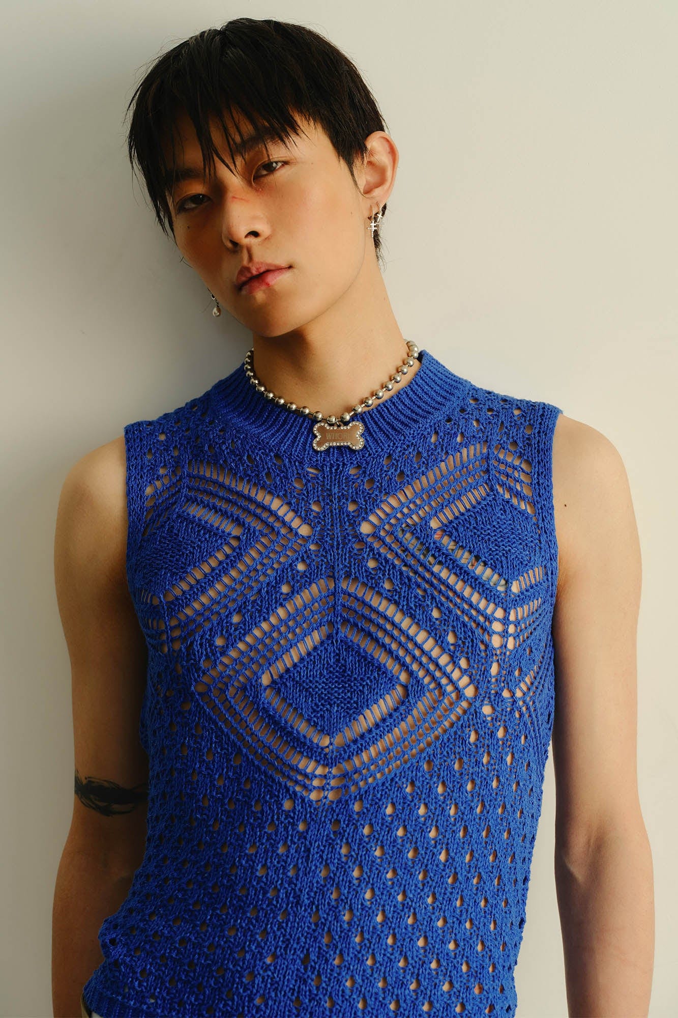 KADAKADA Geometric Crochet Vest, premium urban and streetwear designers apparel on PROJECTISR.com, KADAKADA