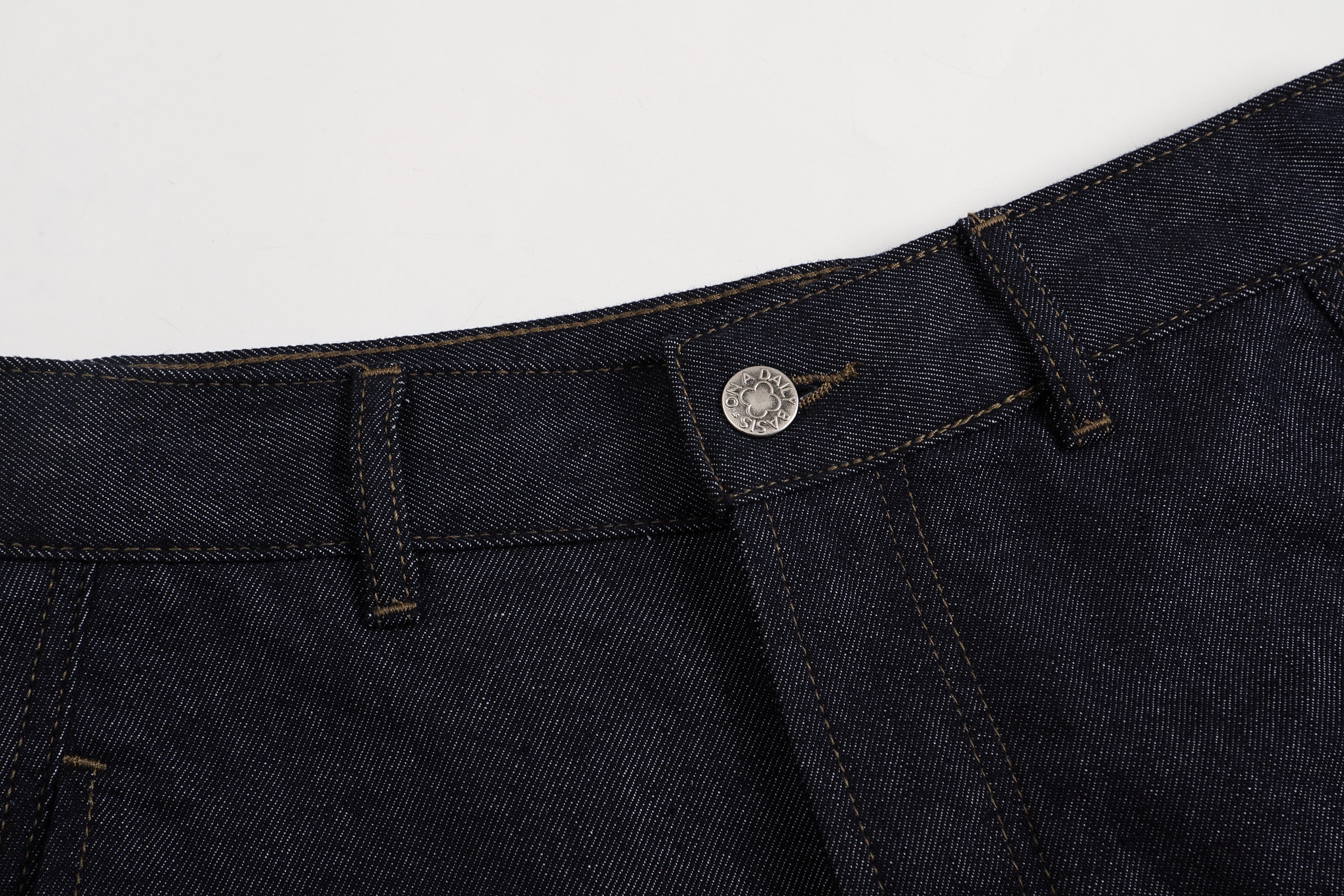 ONADAILYBASIS Essential Curved Paneled Raw Jeans, premium urban and streetwear designers apparel on PROJECTISR.com, ONADAILYBASIS