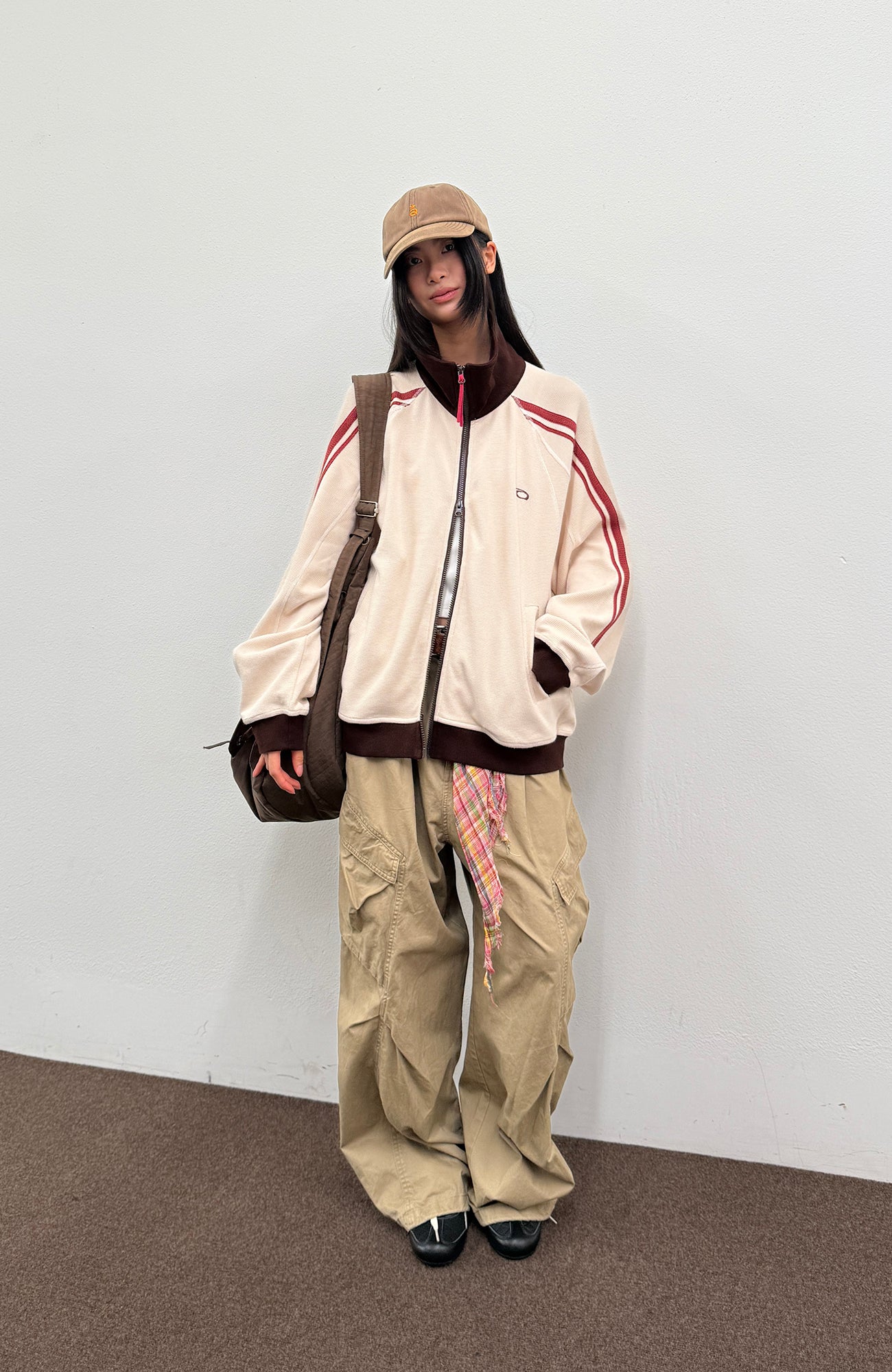 ROARINGWILD A ARCH Retro Stripe Raglan Track Jacket