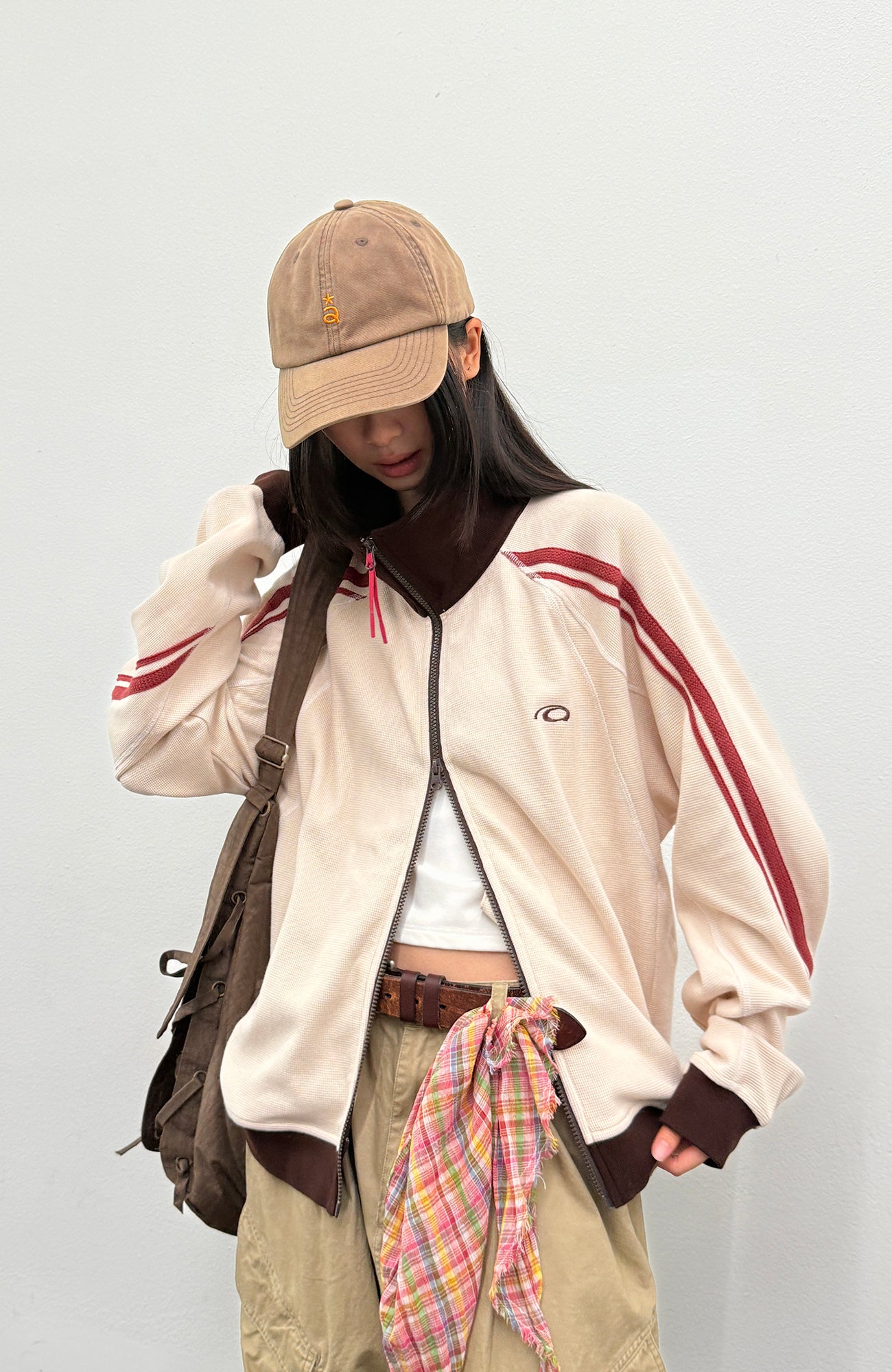 ROARINGWILD A ARCH Retro Stripe Raglan Track Jacket