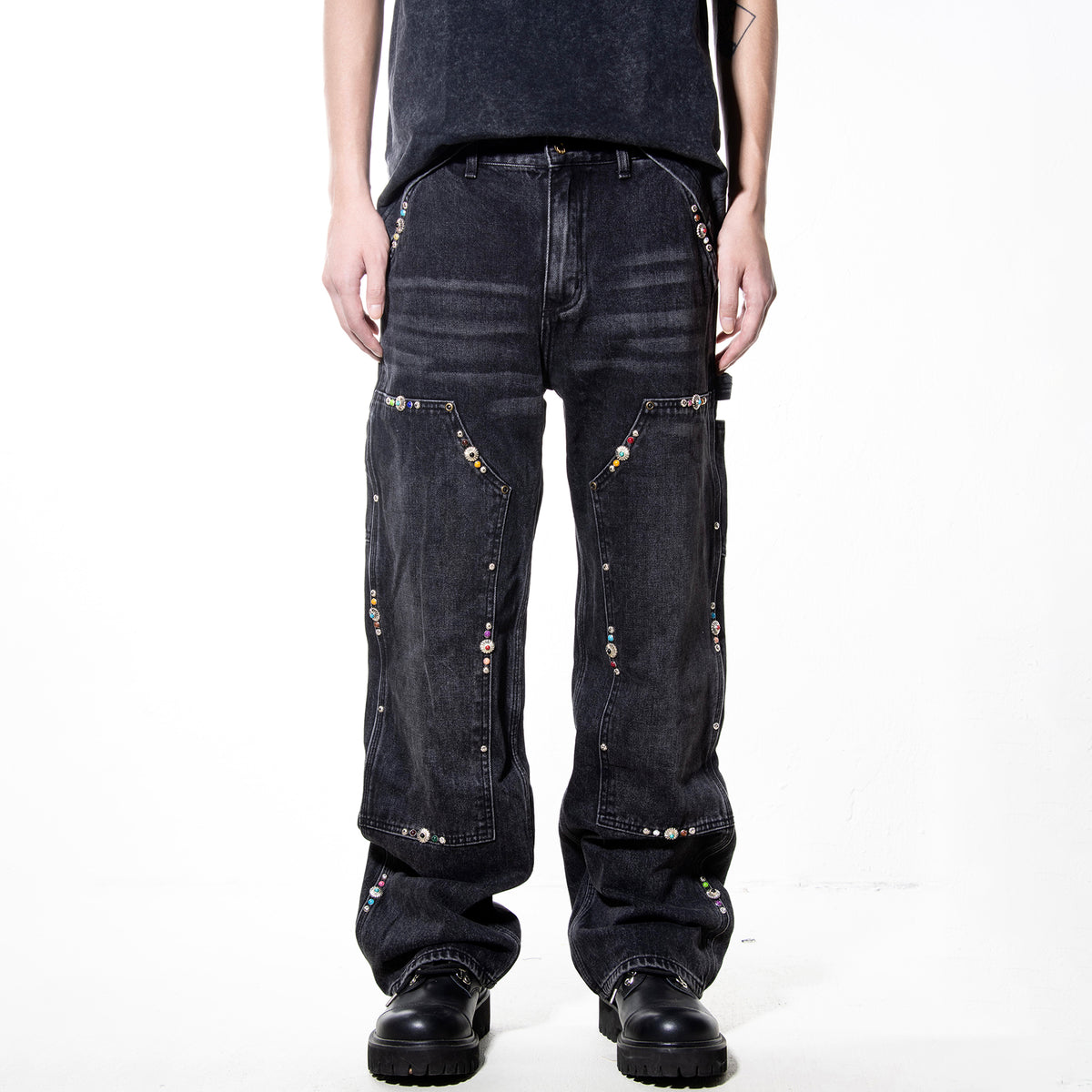 ZWDH Studded Relaxed-Fit Jeans