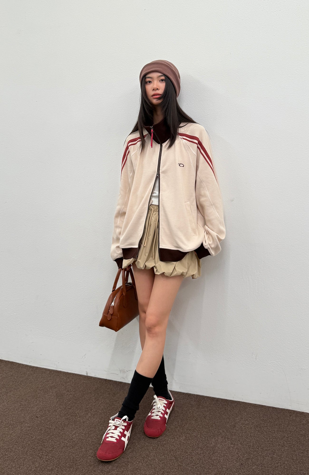 ROARINGWILD A ARCH Retro Stripe Raglan Track Jacket