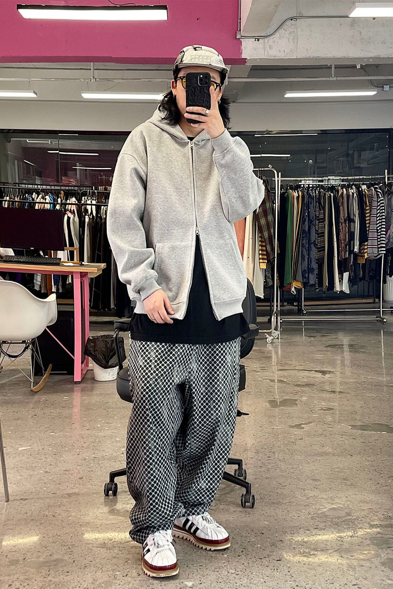 ME DA IGUAL Washed Dot Full-Print Harem Pants, premium urban and streetwear designers apparel on PROJECTISR.com, ME DA IGUAL