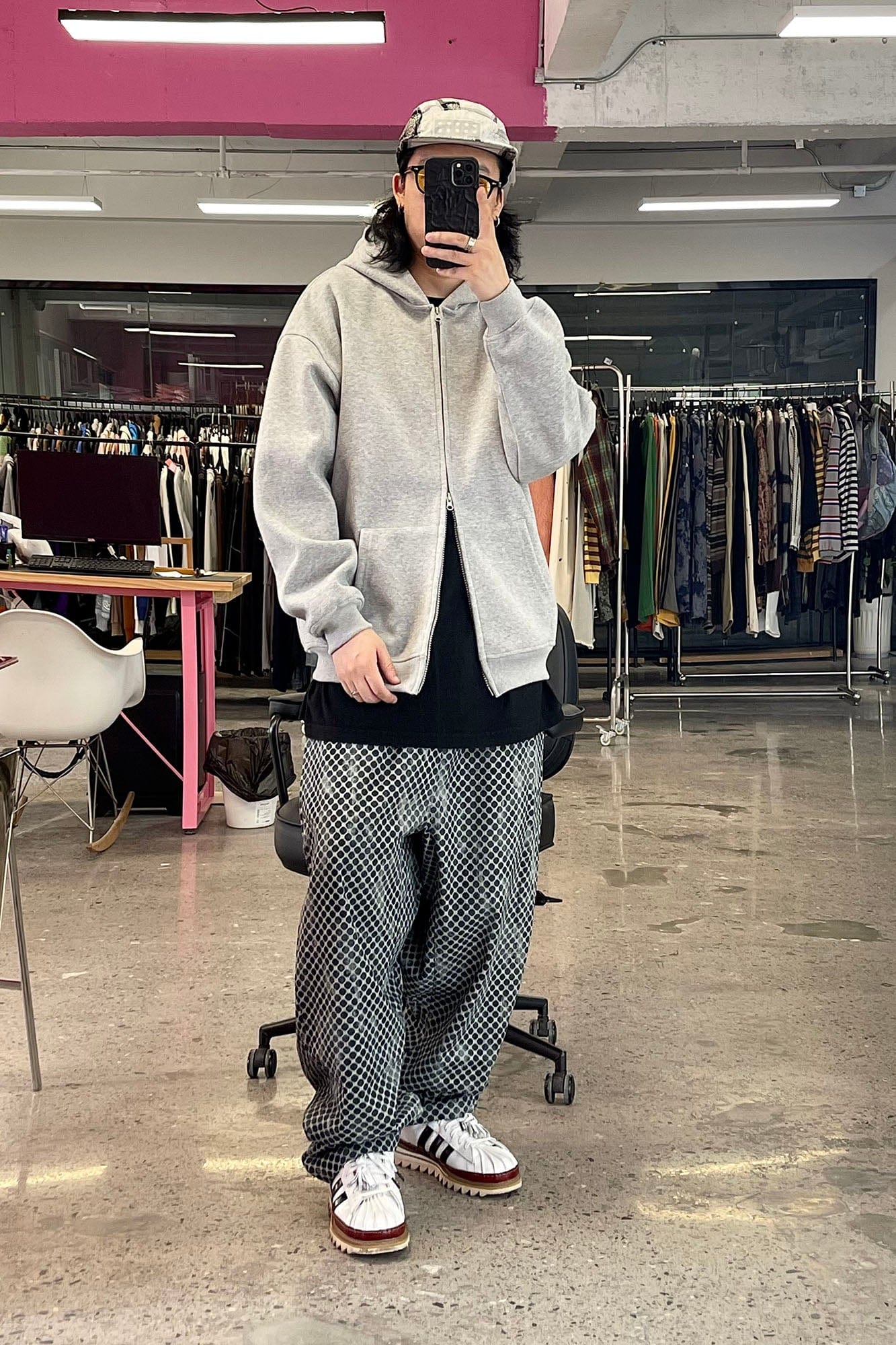 ME DA IGUAL Washed Dot Full-Print Harem Pants, premium urban and streetwear designers apparel on PROJECTISR.com, ME DA IGUAL