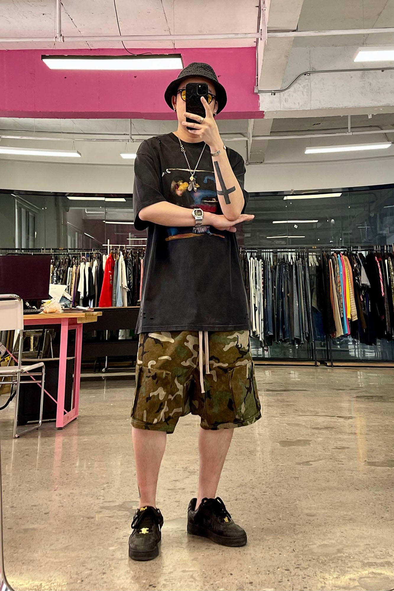 ME DA IGUAL Utility Camo Drawstring Shorts, premium urban and streetwear designers apparel on PROJECTISR.com, ME DA IGUAL