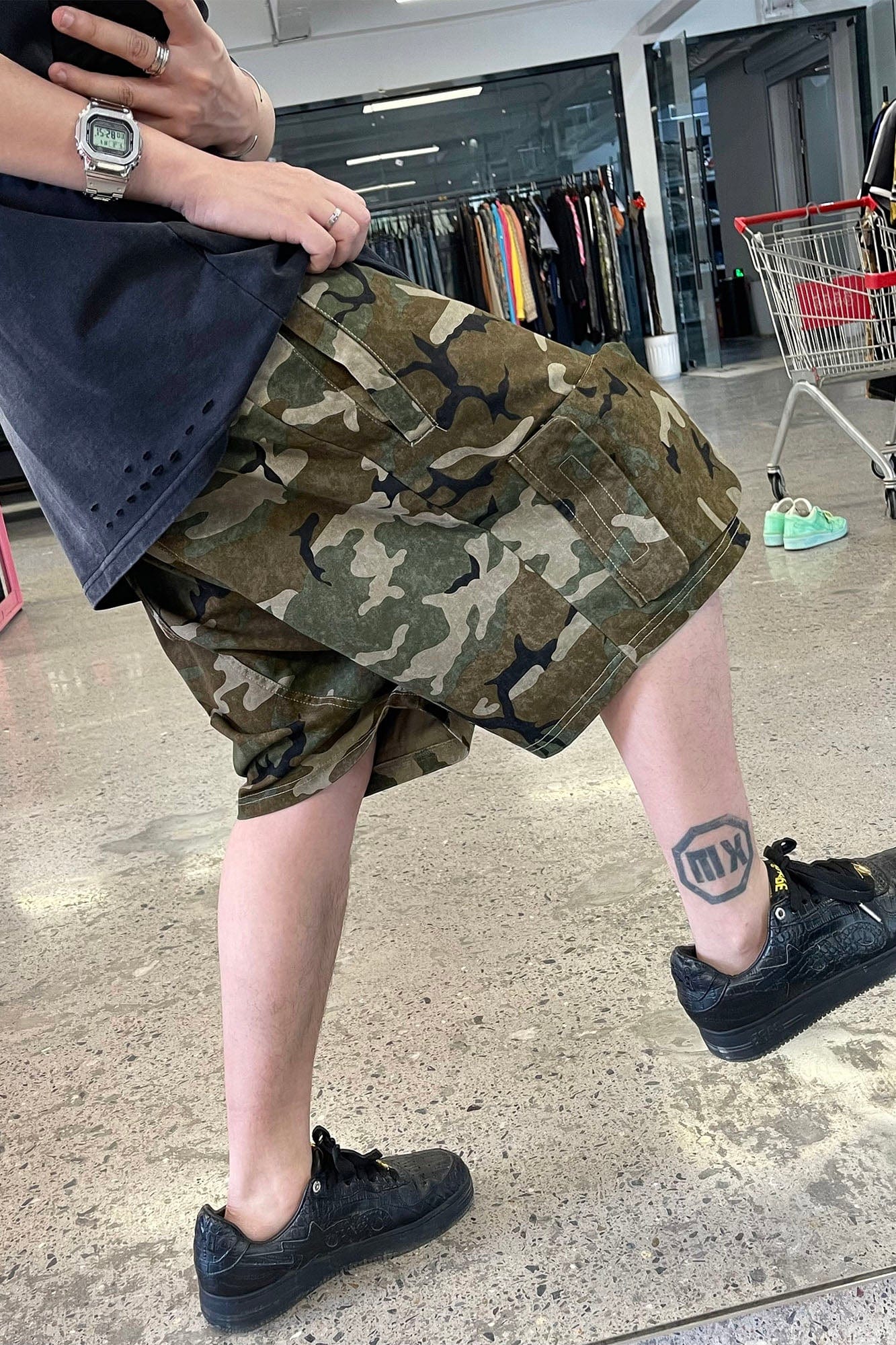 ME DA IGUAL Utility Camo Drawstring Shorts, premium urban and streetwear designers apparel on PROJECTISR.com, ME DA IGUAL