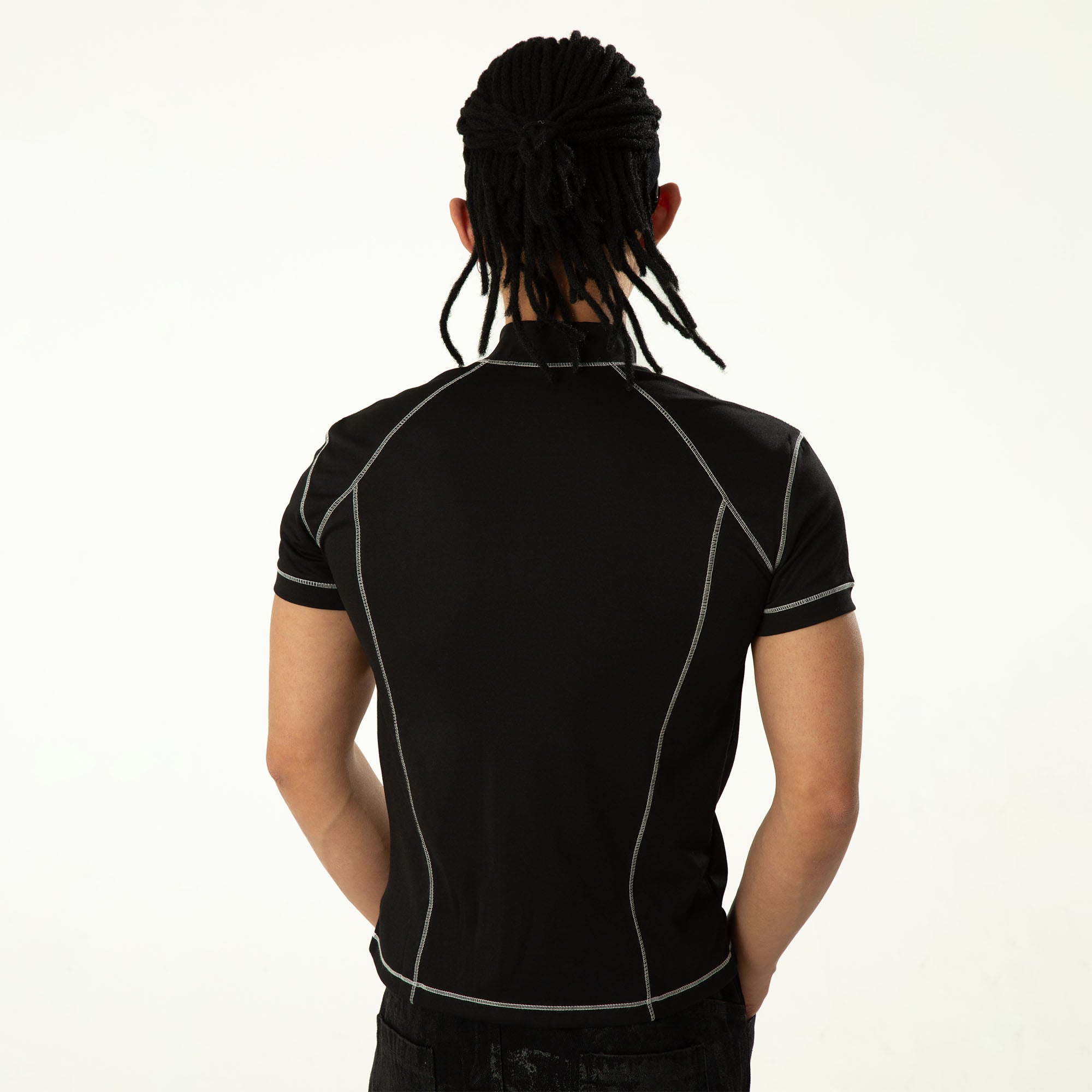 CLP Contrast Stitch Zip-Neck Tee, premium urban and streetwear designers apparel on PROJECTISR.com, CLP