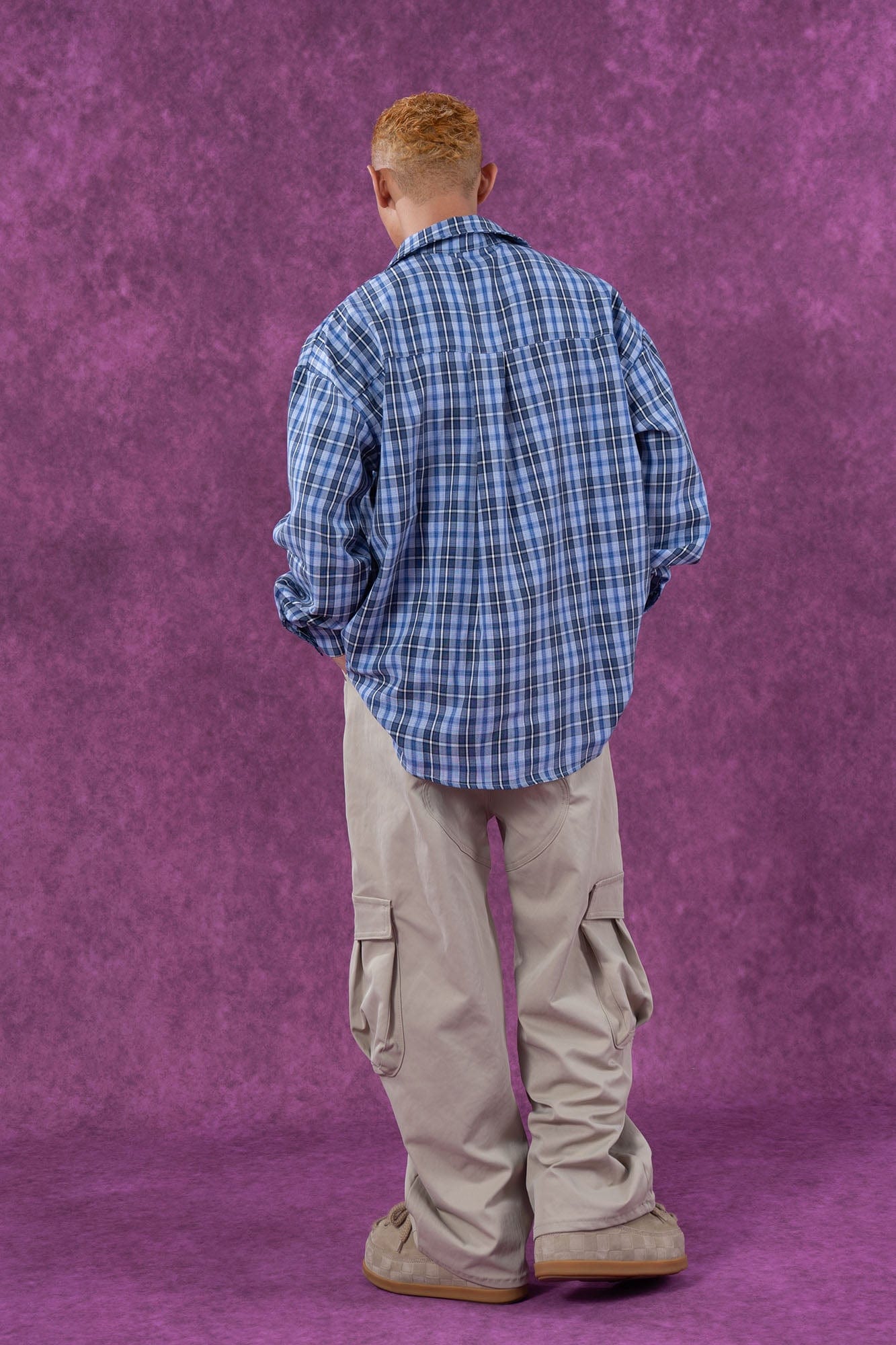 CLP Plaid Stickers Oversized Shirt, premium urban and streetwear designers apparel on PROJECTISR.com, CLP