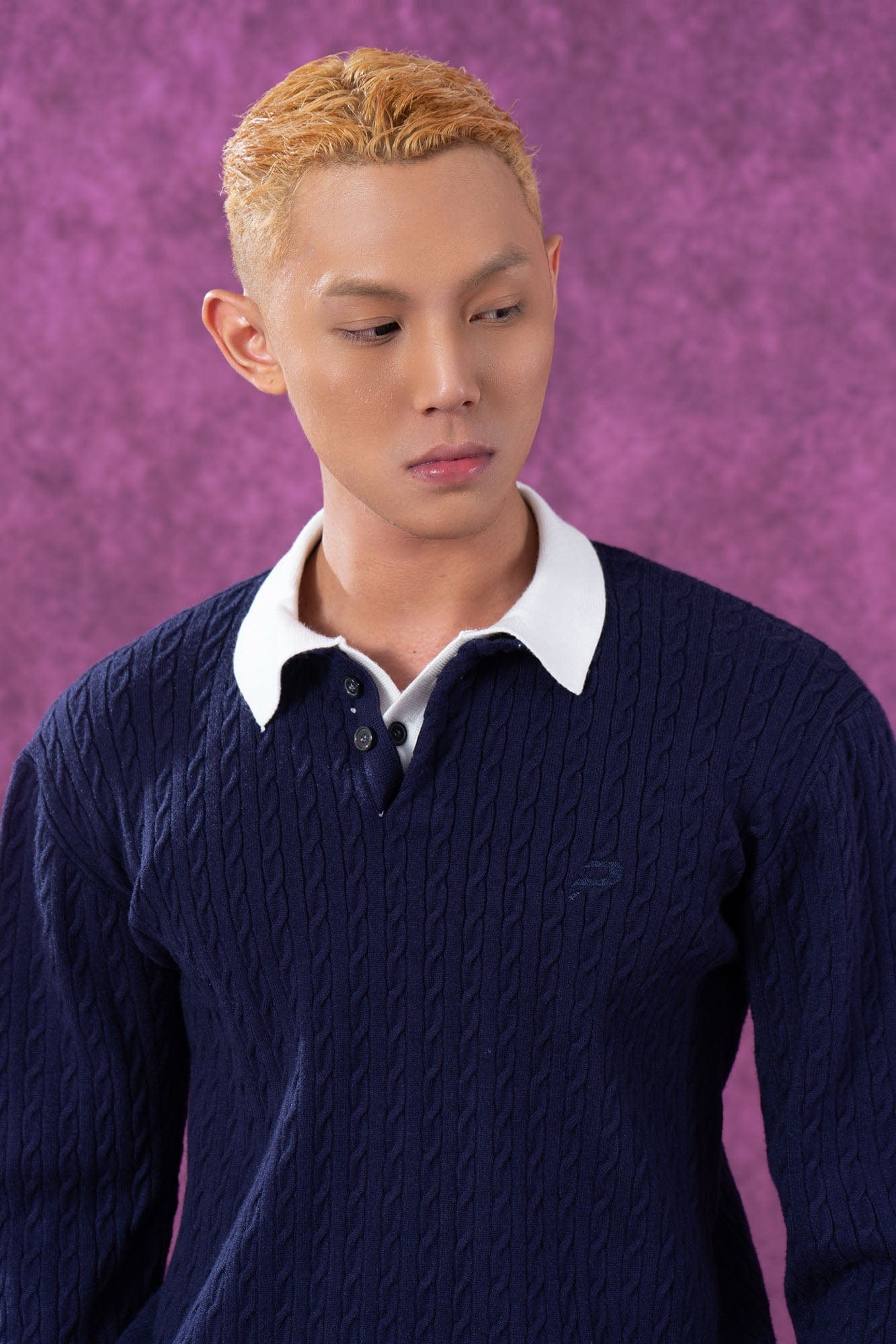 CLP Preppy Faux-Layer Cable Knit Sweater, premium urban and streetwear designers apparel on PROJECTISR.com, CLP