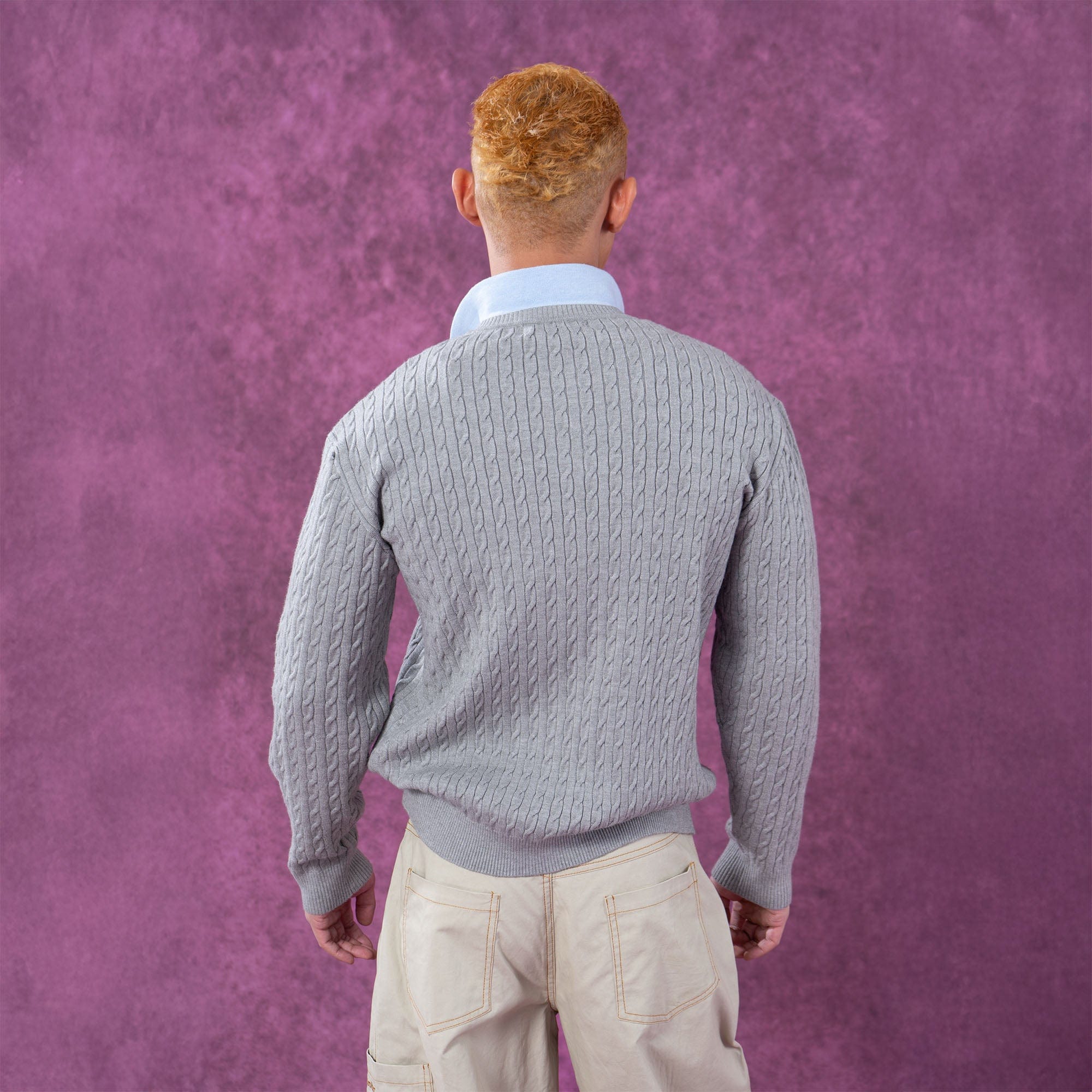CLP Preppy Faux-Layer Cable Knit Sweater, premium urban and streetwear designers apparel on PROJECTISR.com, CLP