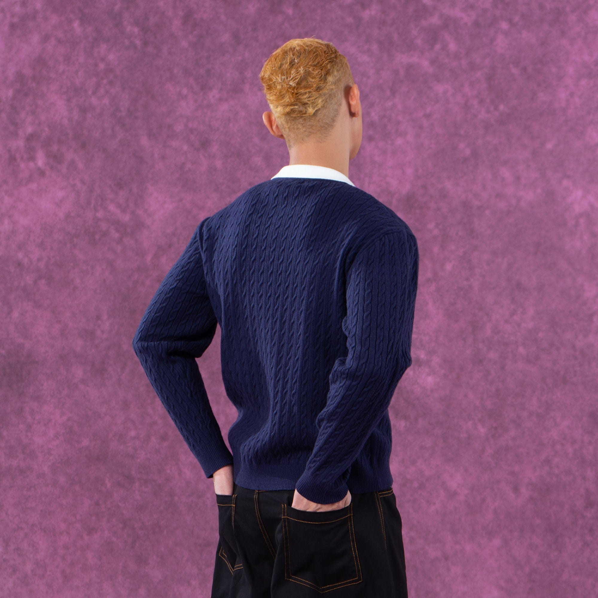 CLP Preppy Faux-Layer Cable Knit Sweater, premium urban and streetwear designers apparel on PROJECTISR.com, CLP