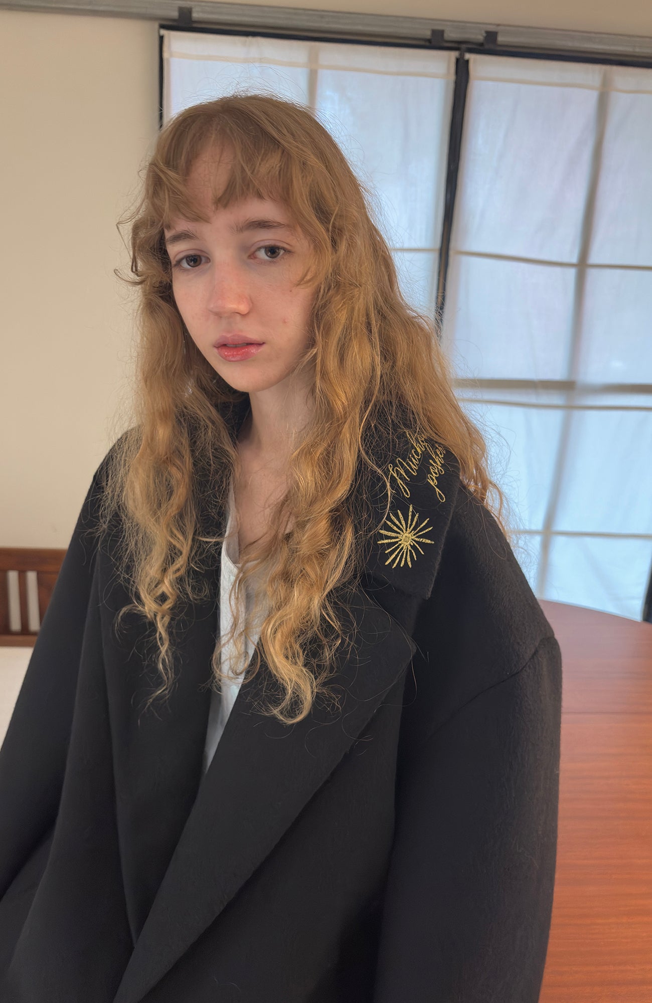 MIICHOUS Floral Embroidered Detachable Liner Overcoat