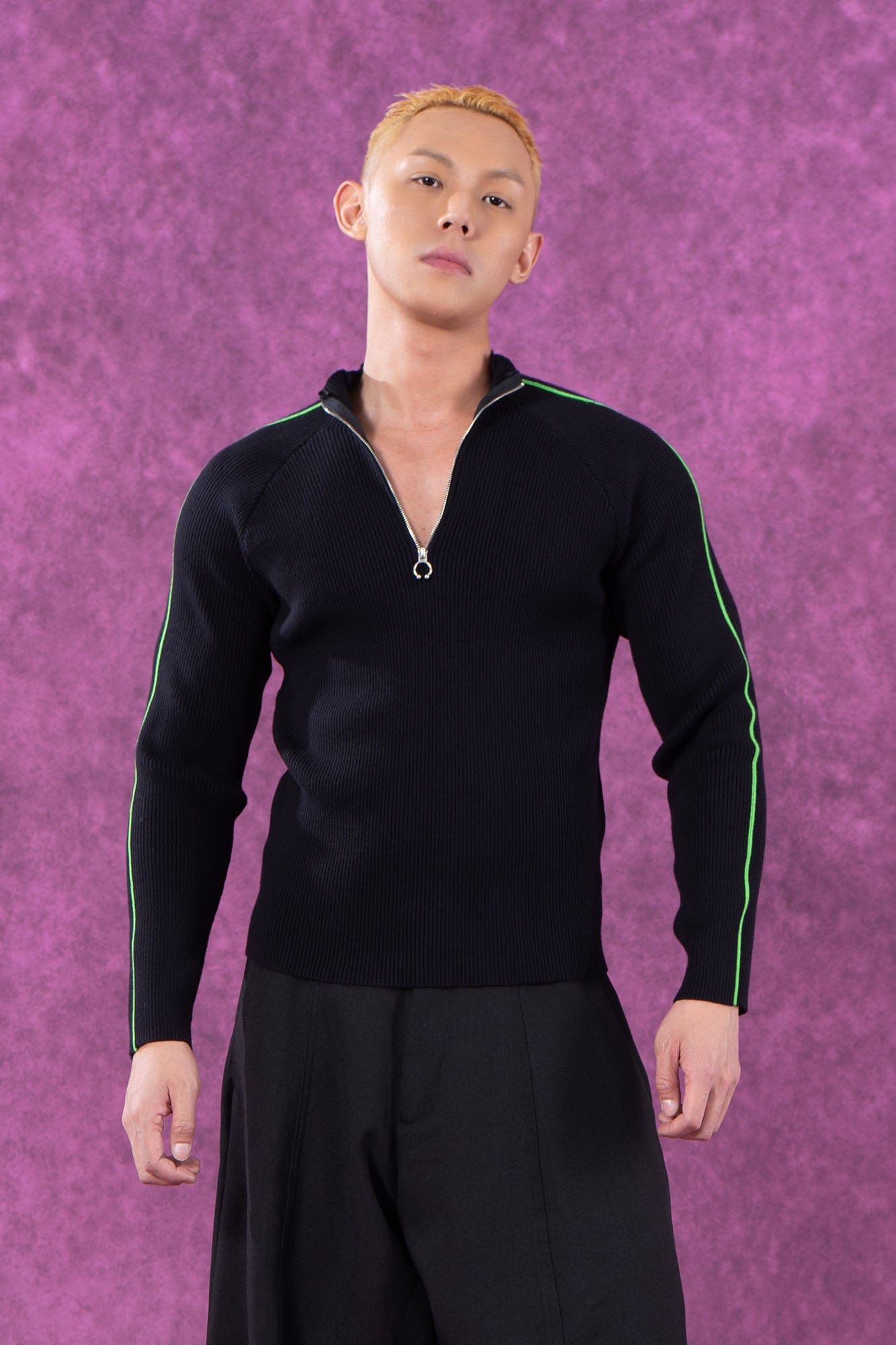 CLP Raglan Half-Zip Ribbed Slim Sweater, premium urban and streetwear designers apparel on PROJECTISR.com, CLP