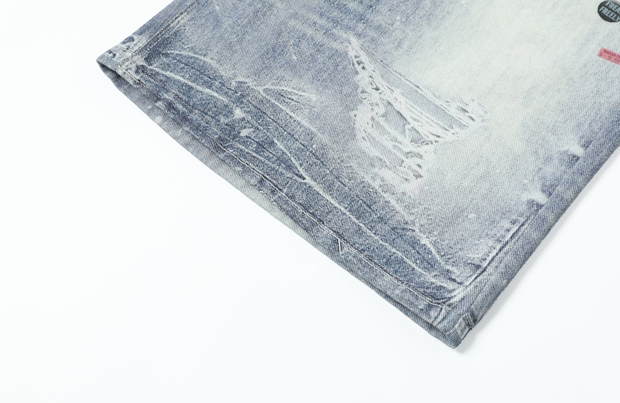 TGNS Trompe-l'œil Distressed Double-Waist Jorts