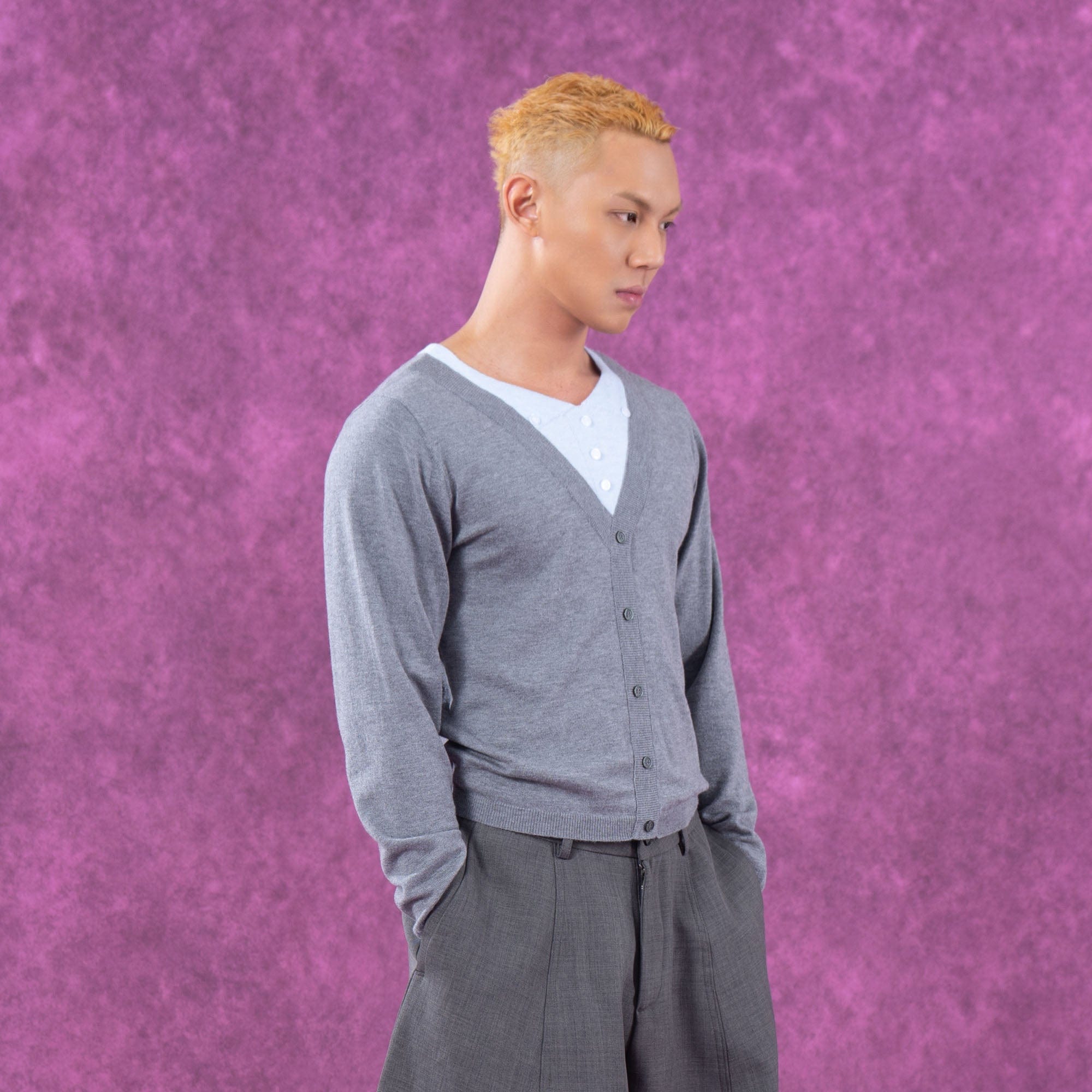 CLP Layered V-Neck Cardigan, premium urban and streetwear designers apparel on PROJECTISR.com, CLP