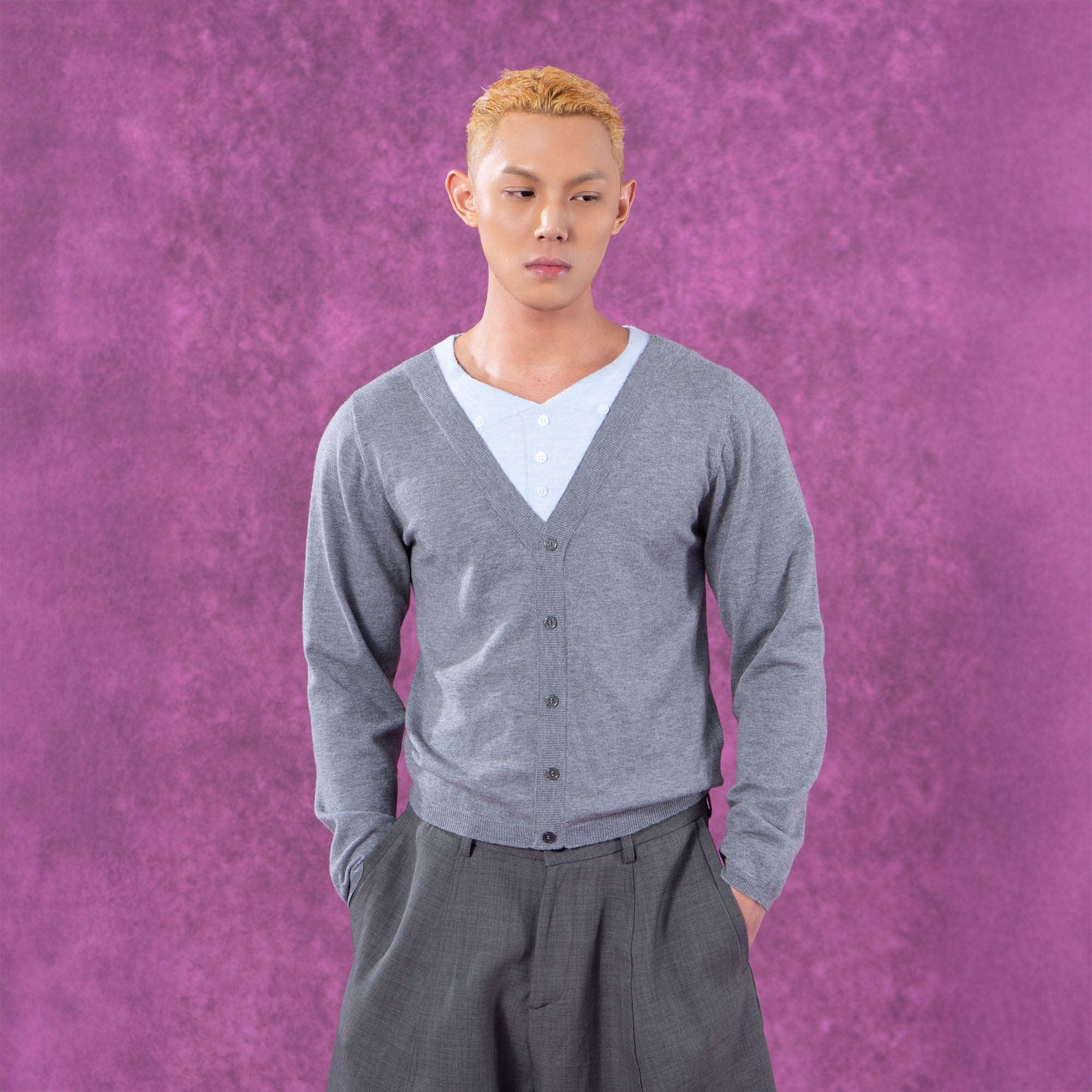 CLP Layered V-Neck Cardigan, premium urban and streetwear designers apparel on PROJECTISR.com, CLP