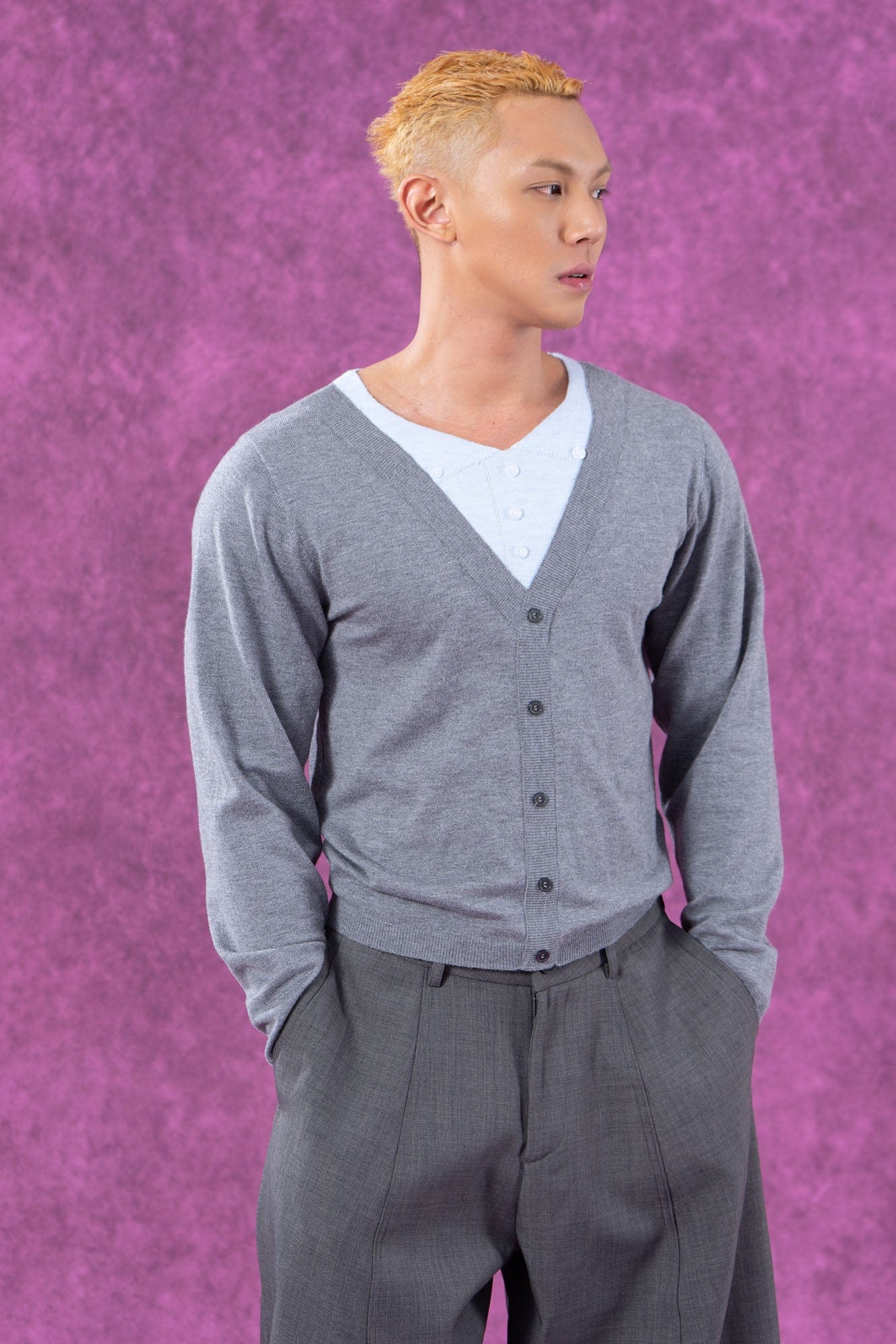 CLP Layered V-Neck Cardigan, premium urban and streetwear designers apparel on PROJECTISR.com, CLP