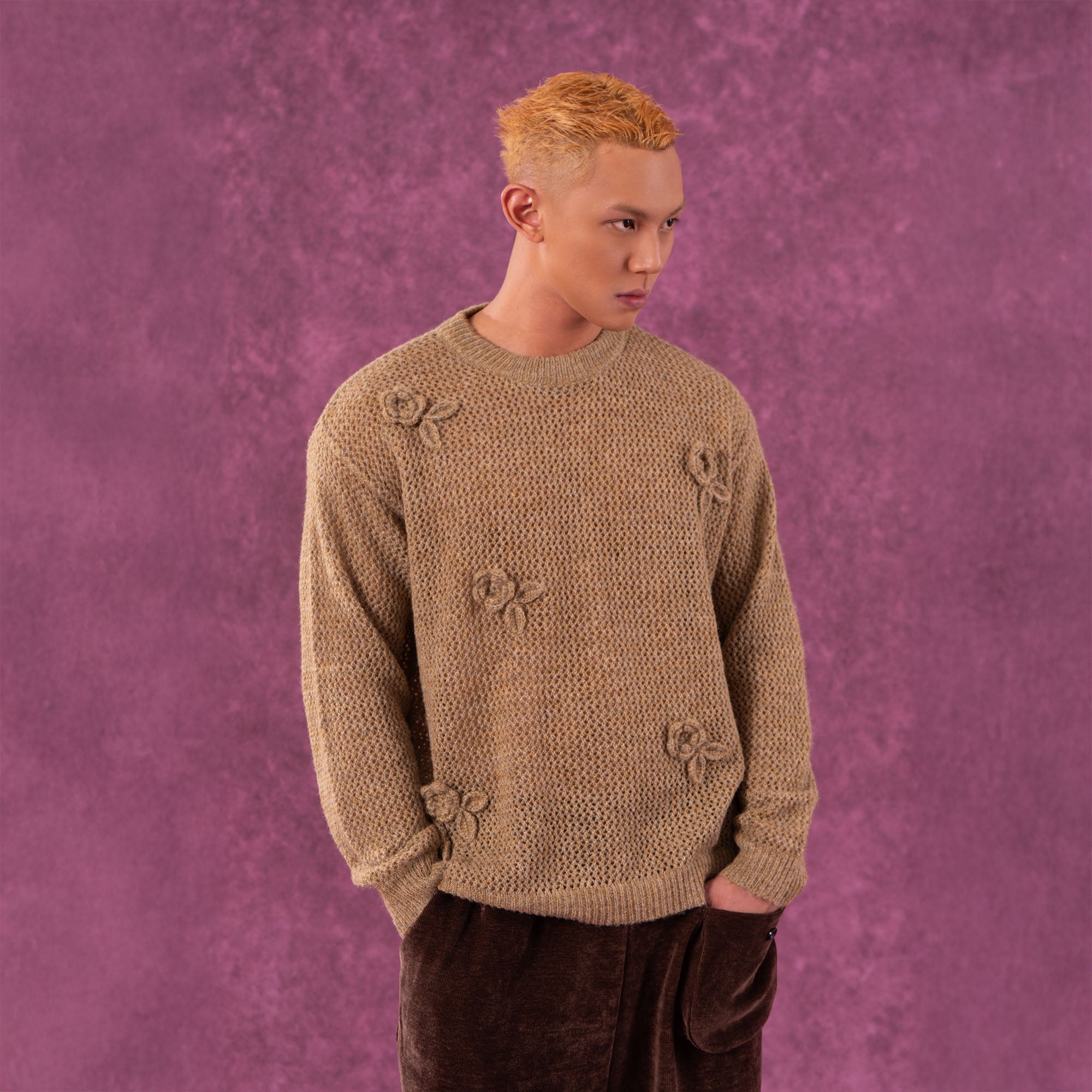 CLP Crochet Rose Wool-Blend Sweater, premium urban and streetwear designers apparel on PROJECTISR.com, CLP
