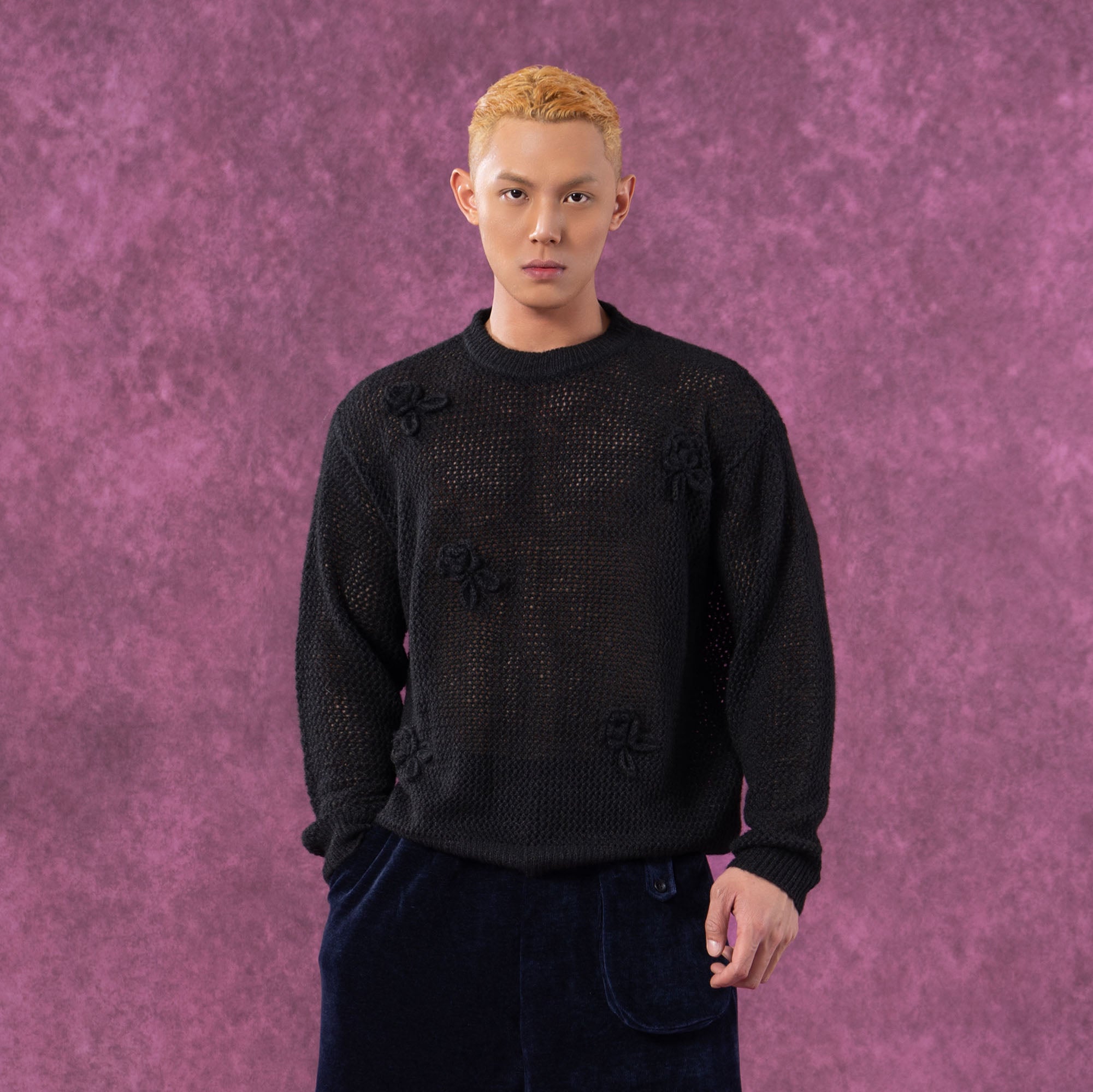 CLP Crochet Rose Wool-Blend Sweater, premium urban and streetwear designers apparel on PROJECTISR.com, CLP