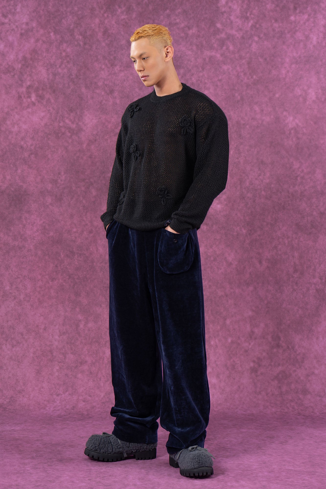 CLP Crochet Rose Wool-Blend Sweater, premium urban and streetwear designers apparel on PROJECTISR.com, CLP