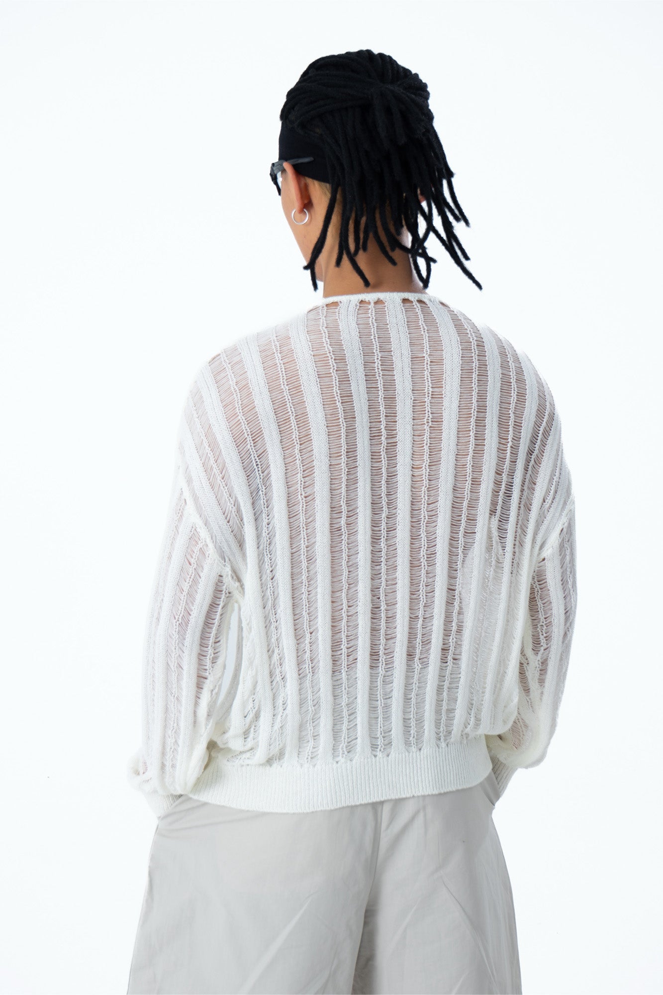 CLP Sheer Striped Open-Knit Sweater, premium urban and streetwear designers apparel on PROJECTISR.com, CLP