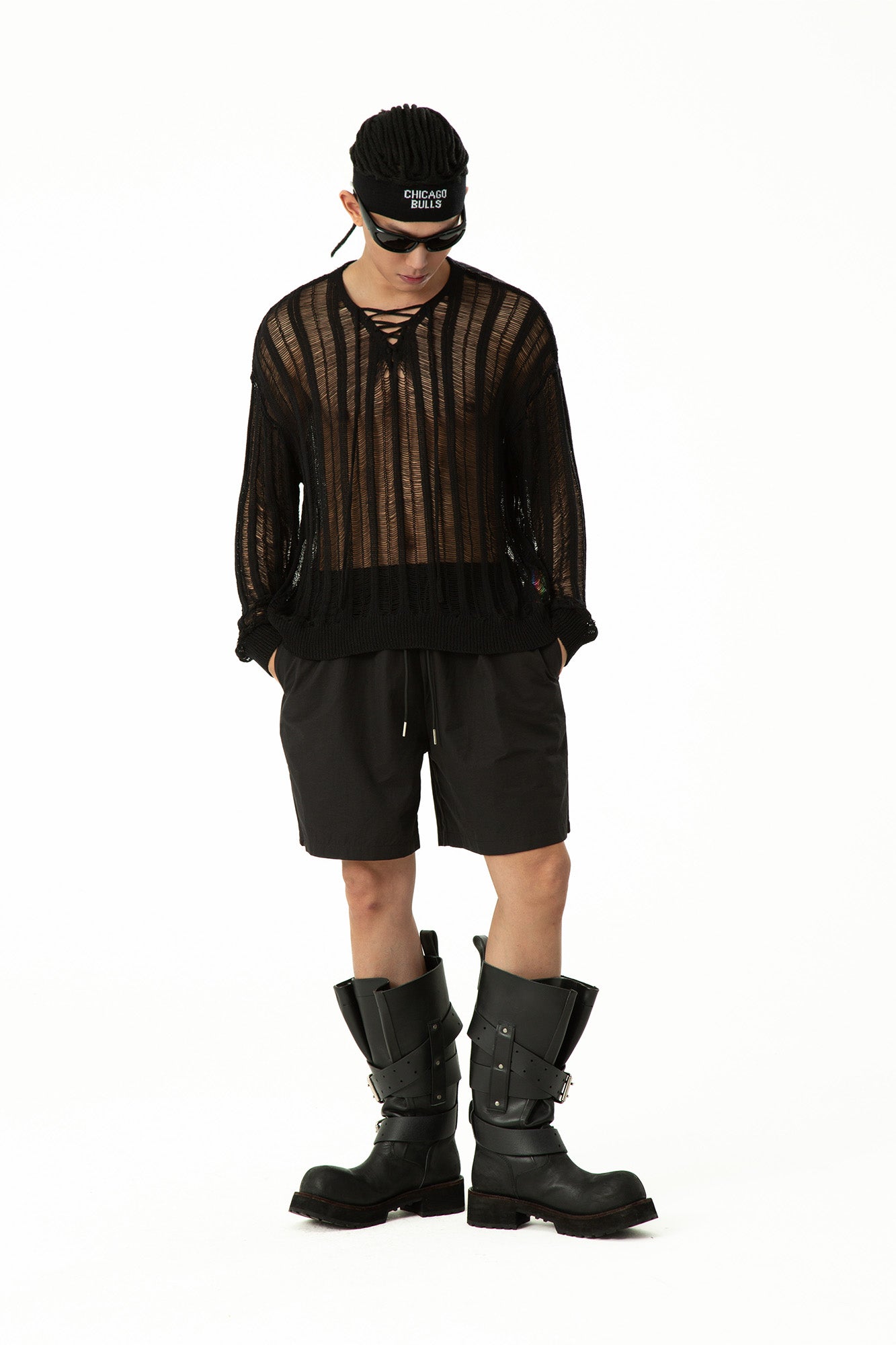 CLP Sheer Striped Open-Knit Sweater, premium urban and streetwear designers apparel on PROJECTISR.com, CLP