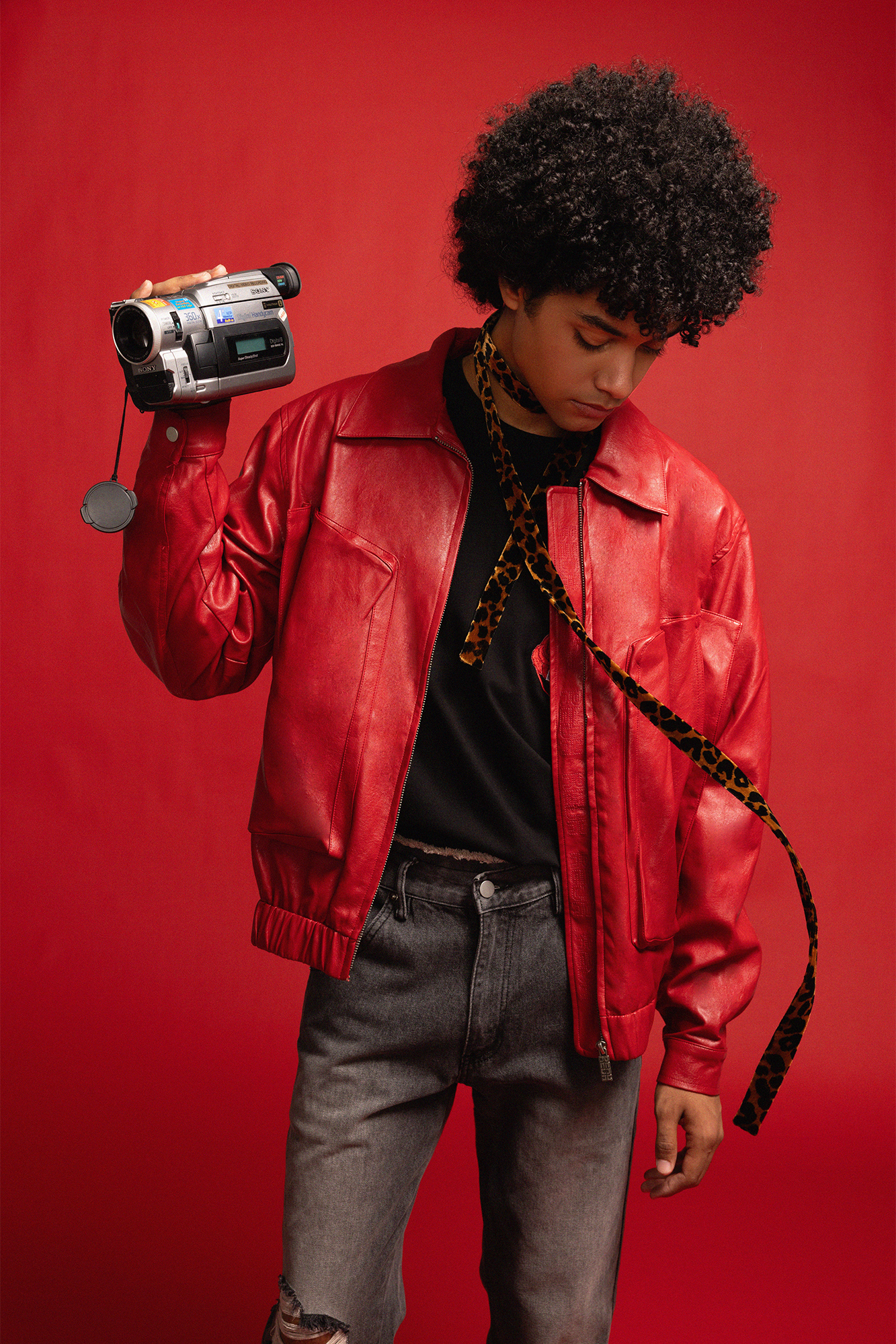 REDH Washed Faux Leather Cropped Blouson