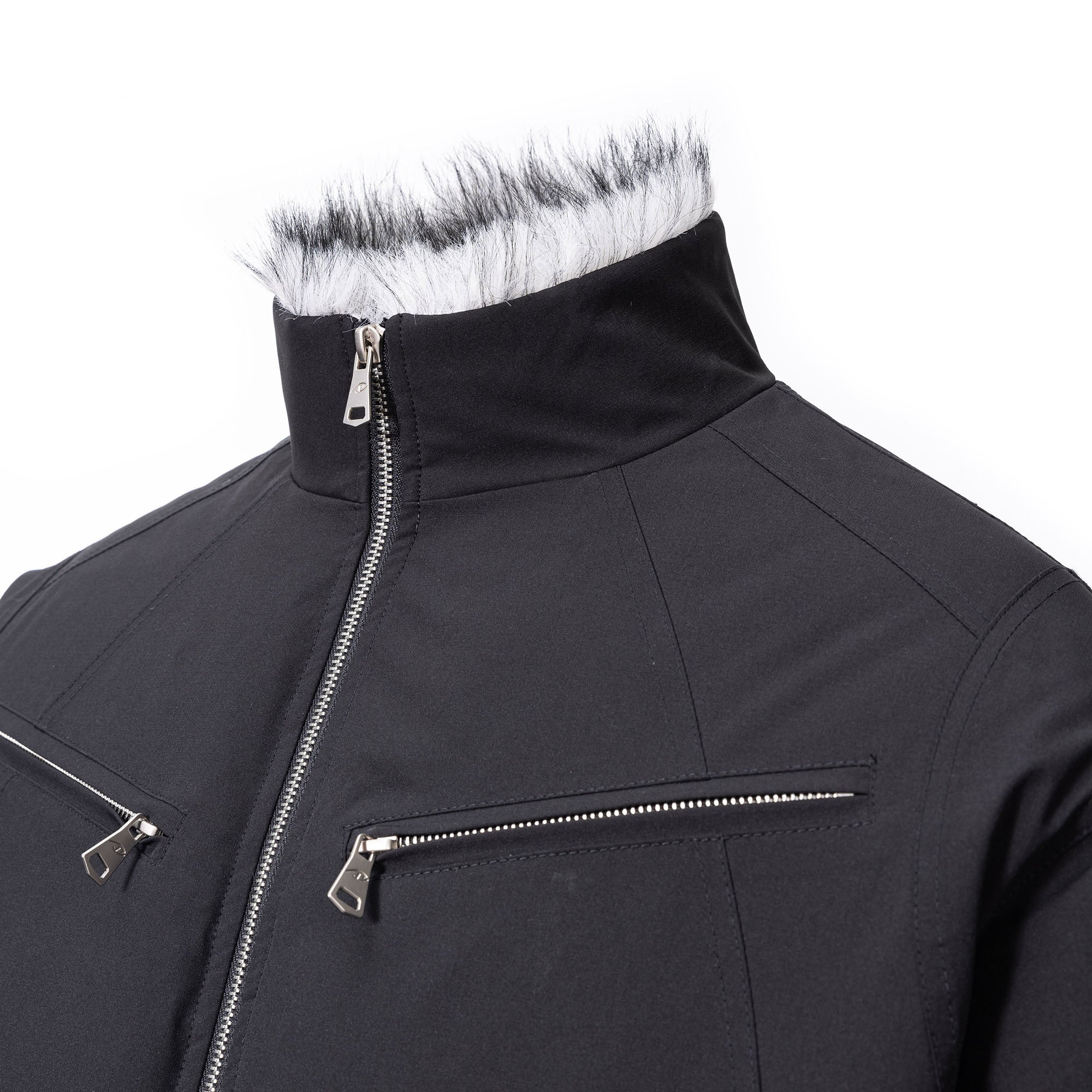 CATSSTAC Faux Fur Collar Waterproof Harrington Jacket