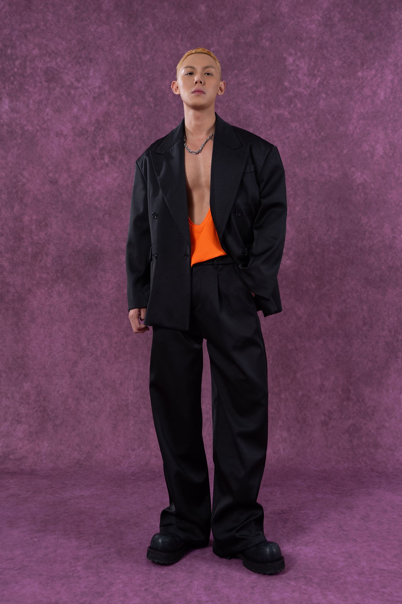 CLP Satin Double-Breasted Oversized Blazer, premium urban and streetwear designers apparel on PROJECTISR.com, CLP