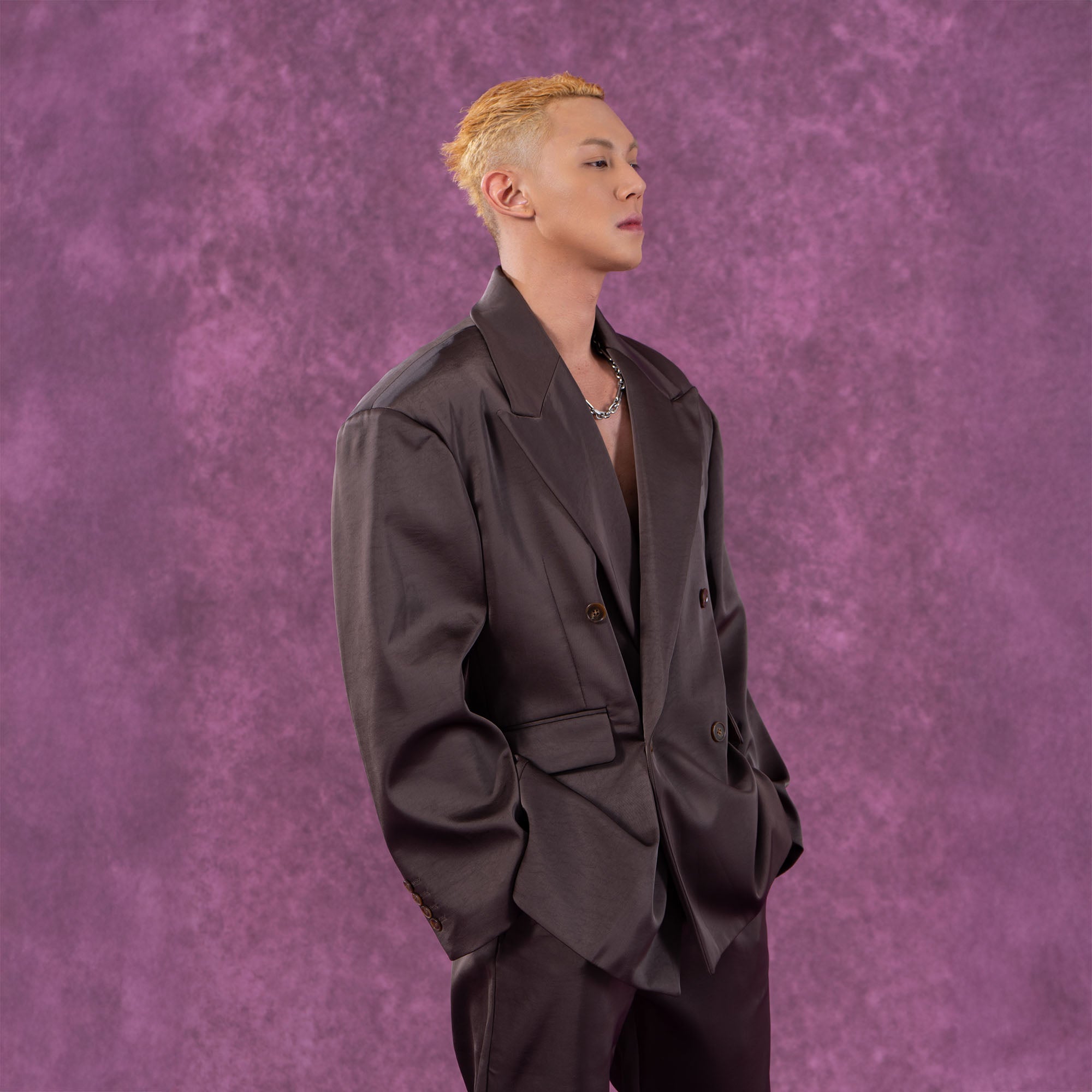 CLP Satin Double-Breasted Oversized Blazer, premium urban and streetwear designers apparel on PROJECTISR.com, CLP