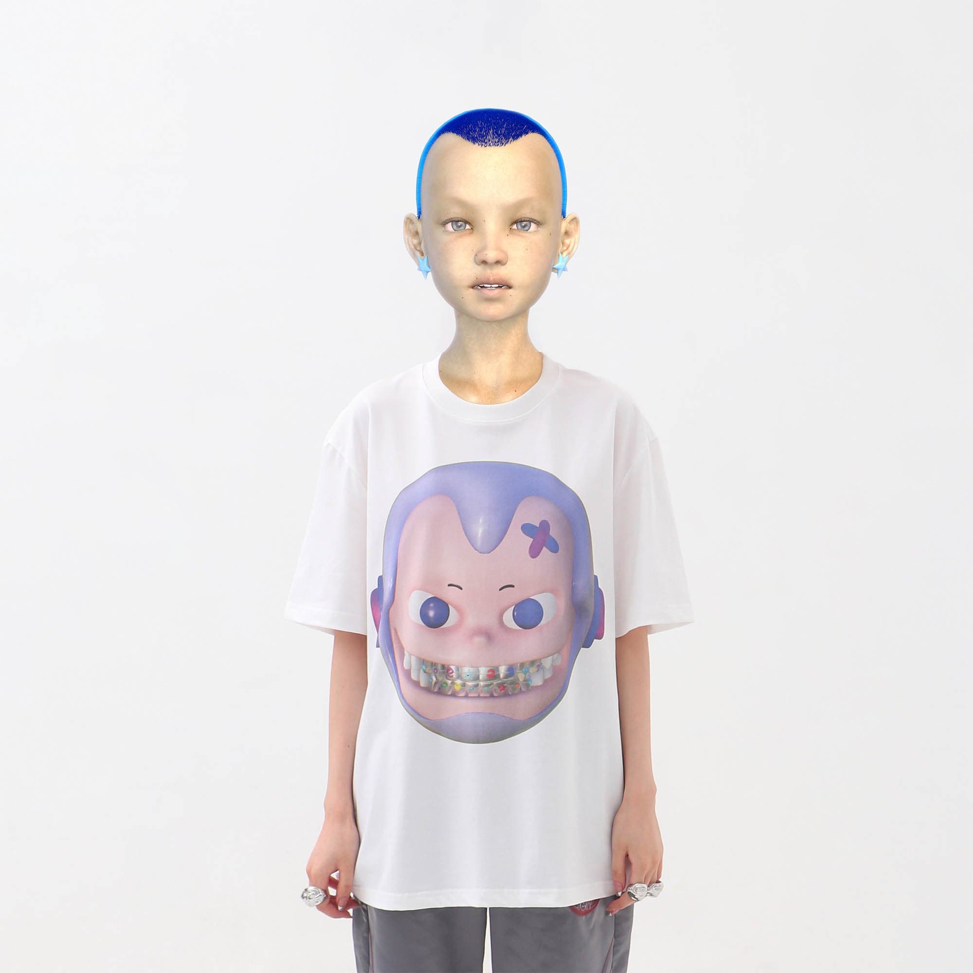 EMBRYO The Face Graphic T-Shirt White, premium urban and streetwear designers apparel on PROJECTISR.com, EMBRYO
