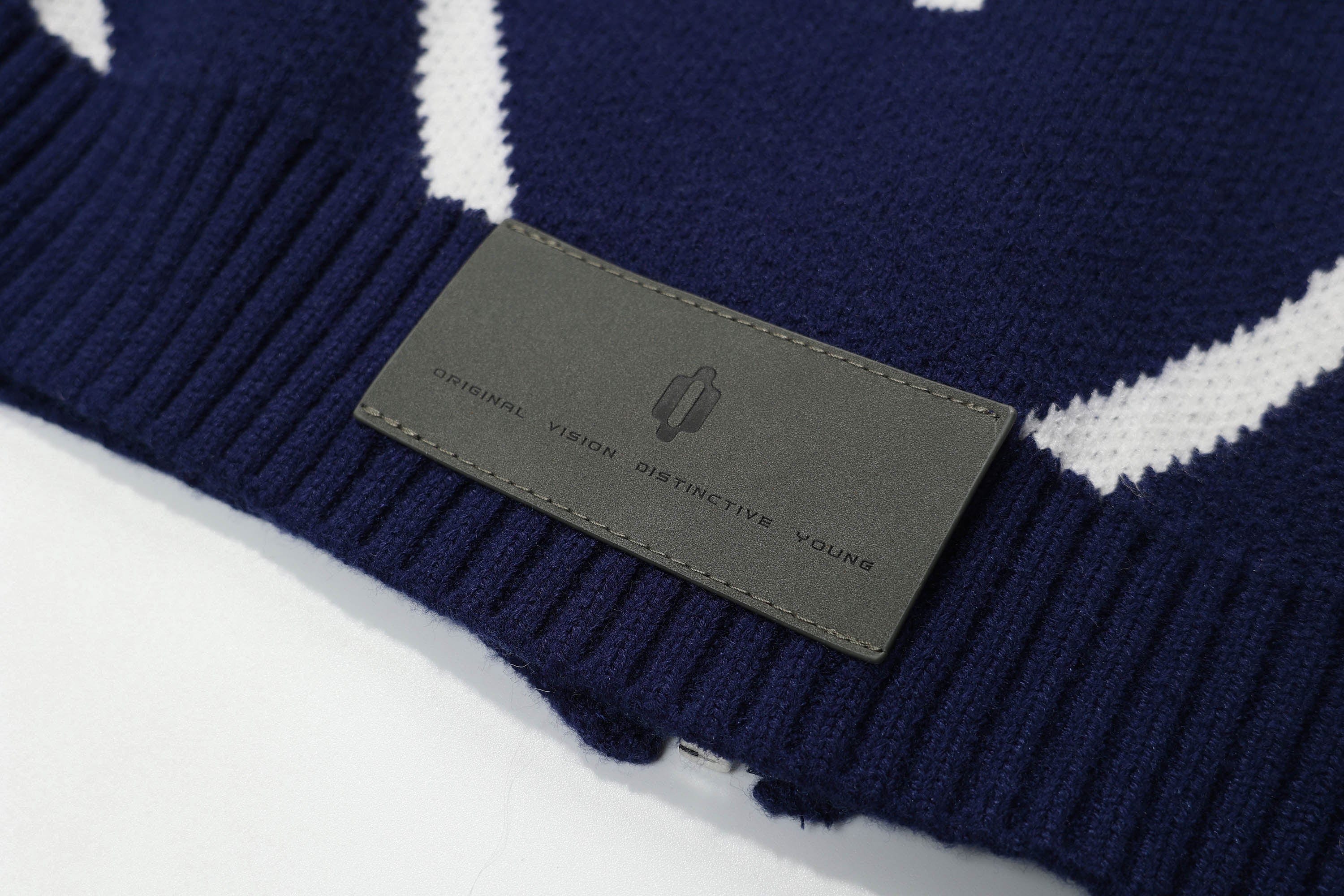 OVDY Chevron Stripe Zip-Up Knit Vest, premium urban and streetwear designers apparel on PROJECTISR.com, OVDY
