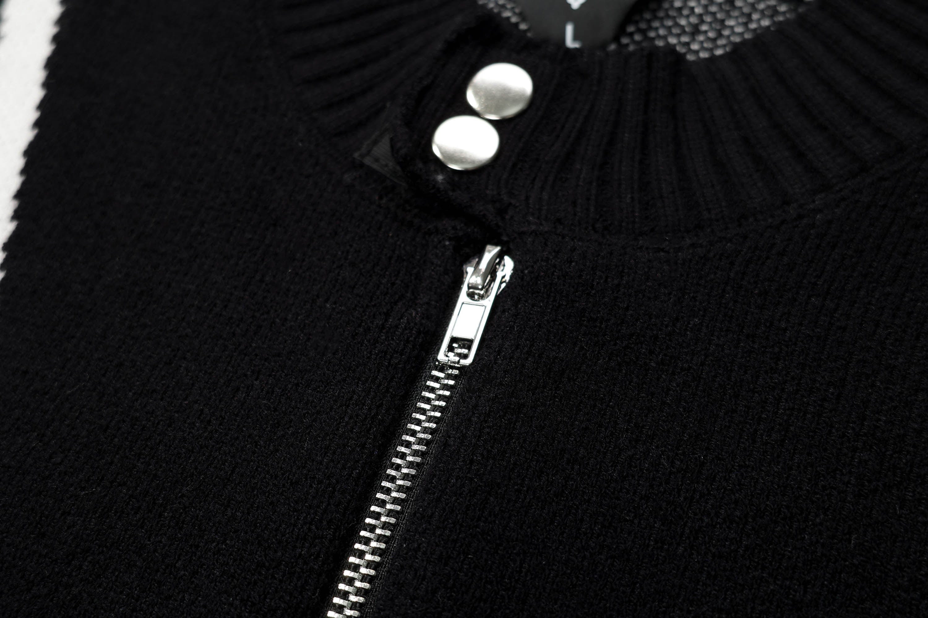 OVDY Chevron Stripe Zip-Up Knit Vest, premium urban and streetwear designers apparel on PROJECTISR.com, OVDY