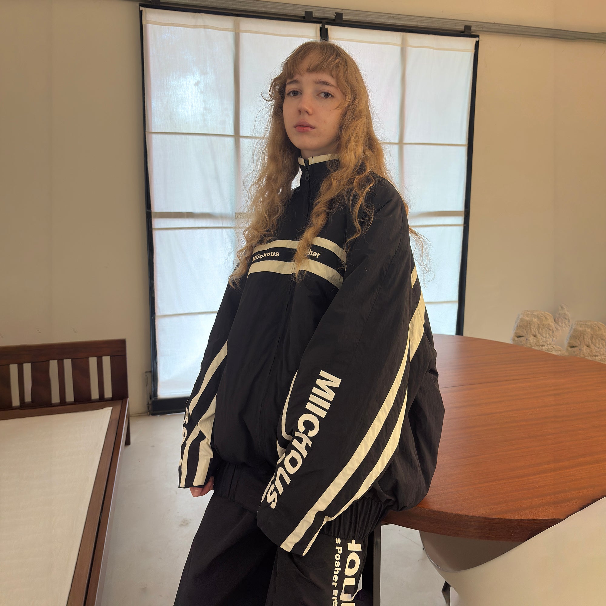 MIICHOUS Contrast Stripes Paneled Padded Jacket