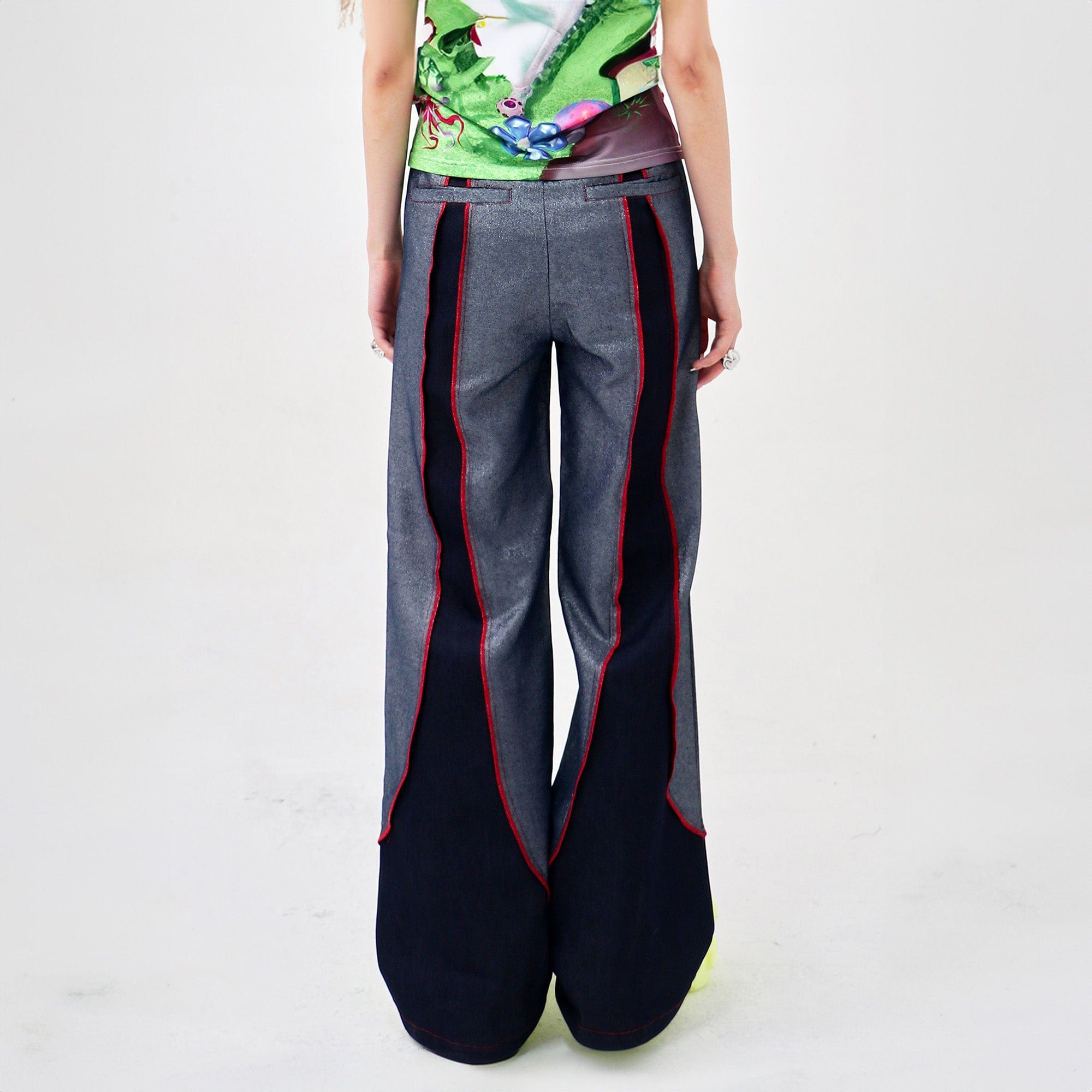 EMBRYO Four-Point Star Spliced Flared Pants, premium urban and streetwear designers apparel on PROJECTISR.com, EMBRYO